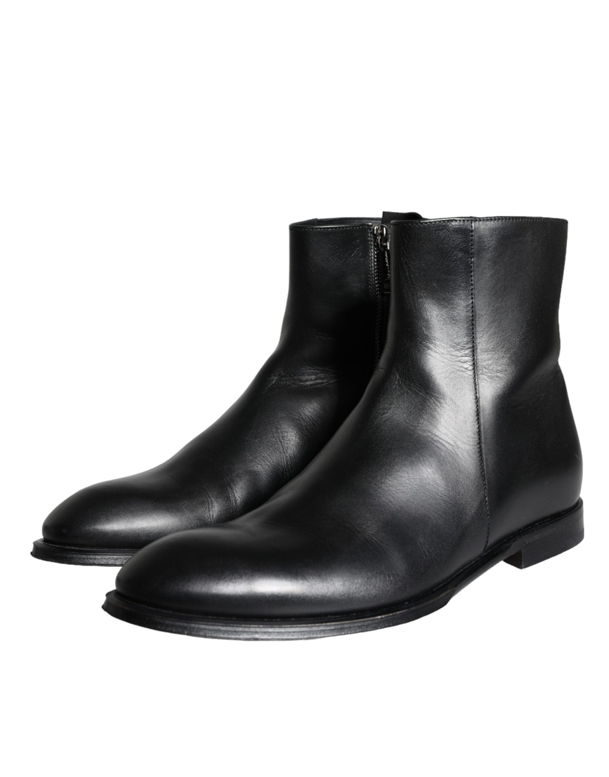 Dolce & Gabbana Black Calfskin Men's Boots Men's Shoes-3