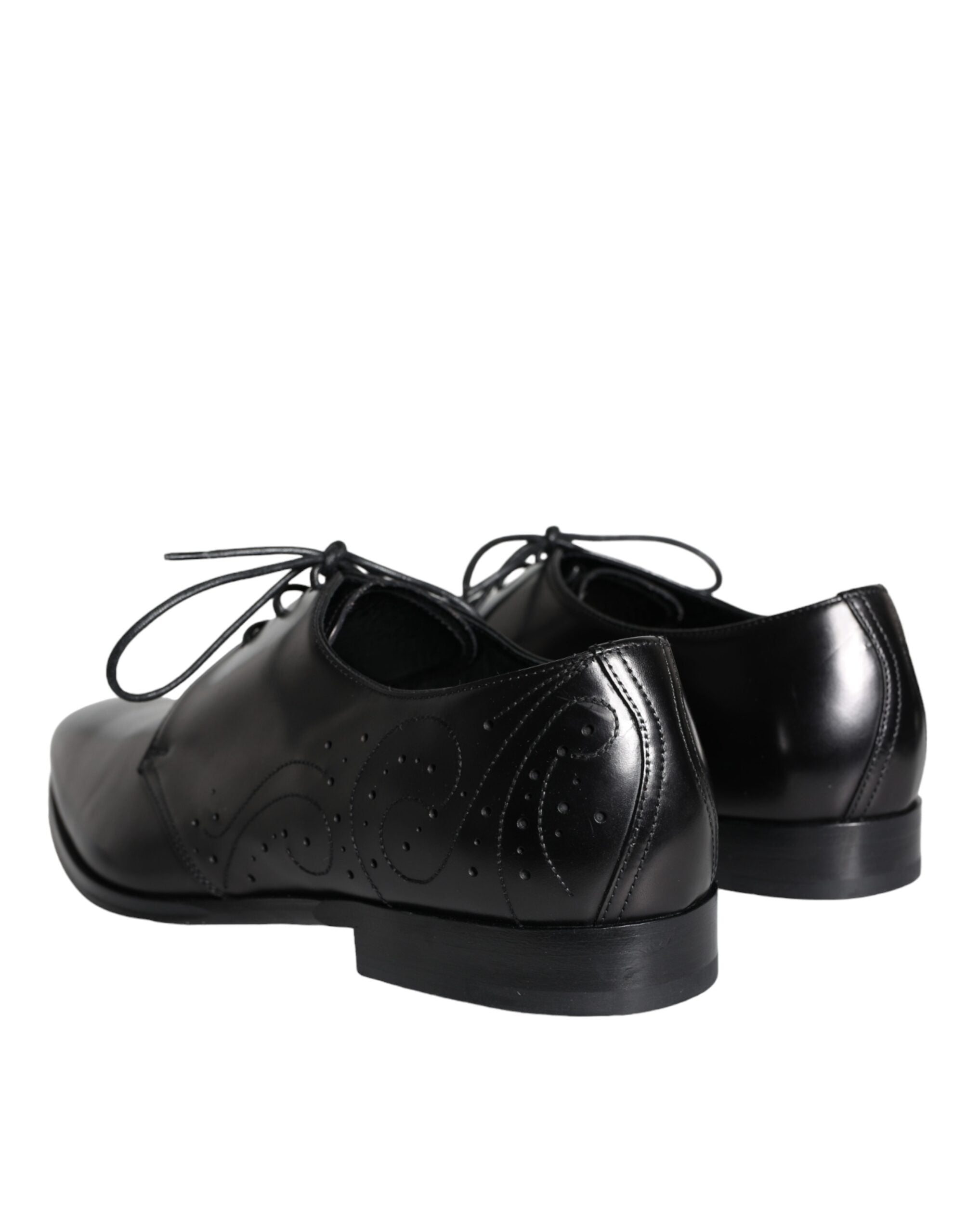 Dolce & Gabbana Black Calf Leather Derby Men's Dress Shoes-4