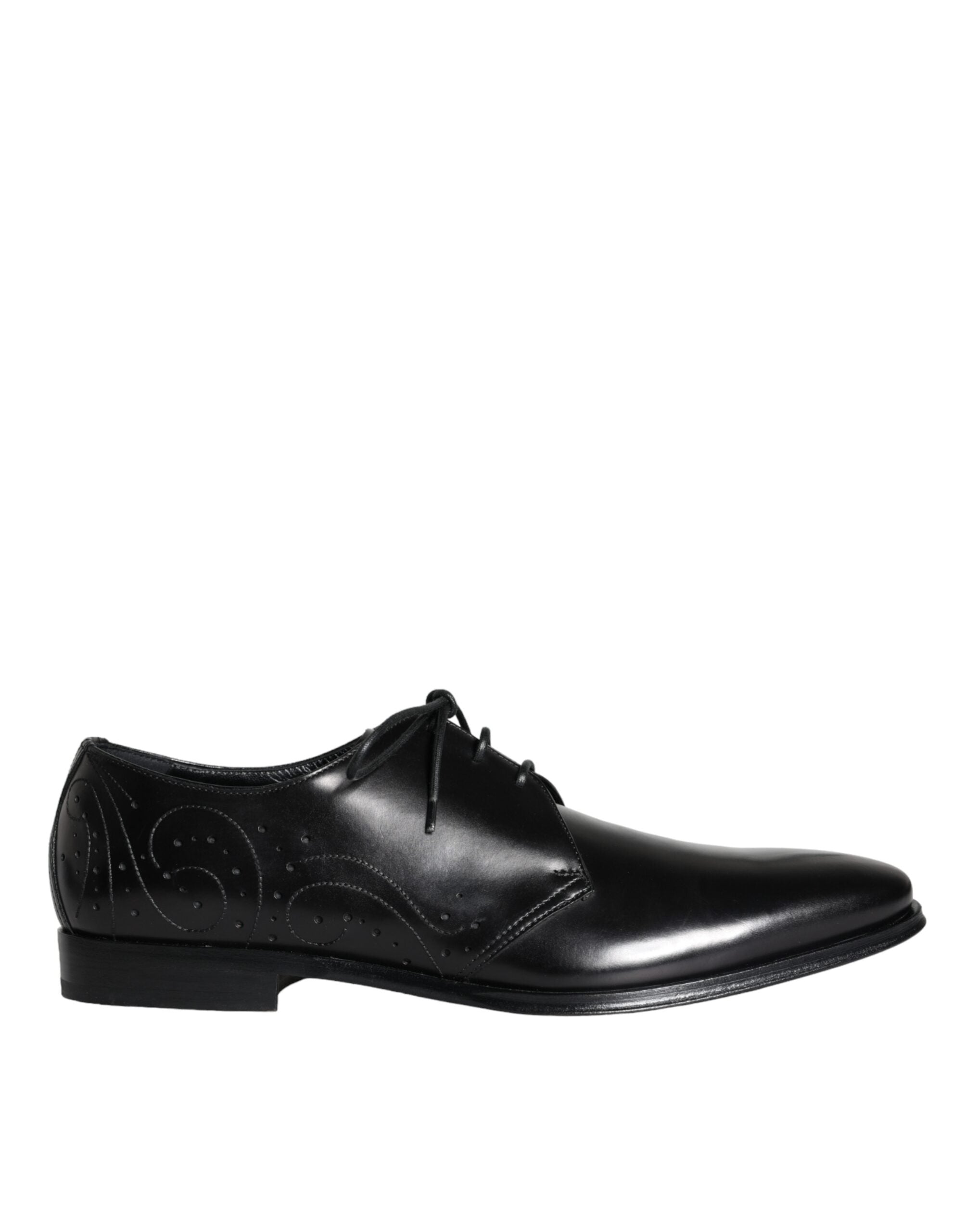 Dolce & Gabbana Black Calf Leather Derby Men's Dress Shoes-1