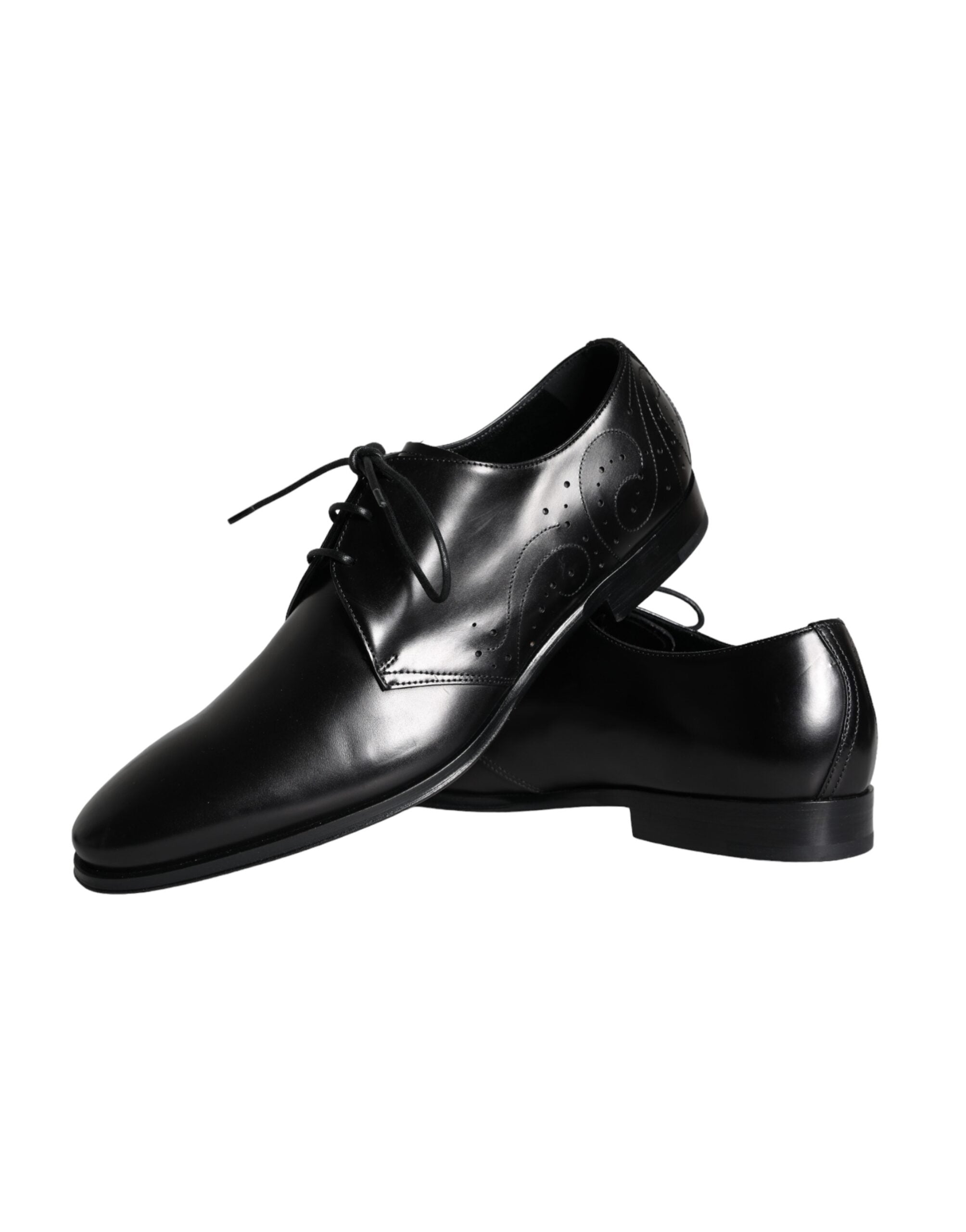 Dolce & Gabbana Black Calf Leather Derby Men's Dress Shoes-7