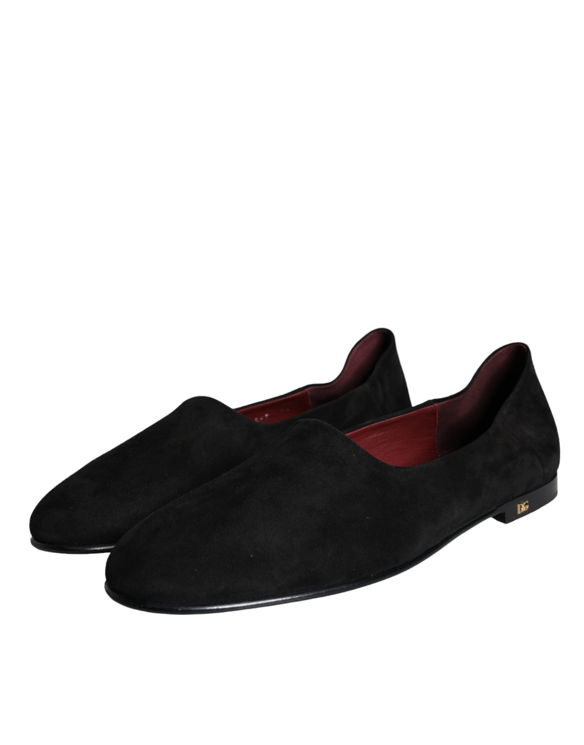Dolce & Gabbana Black Suede Loafers Formal Slip-On Shoes-3