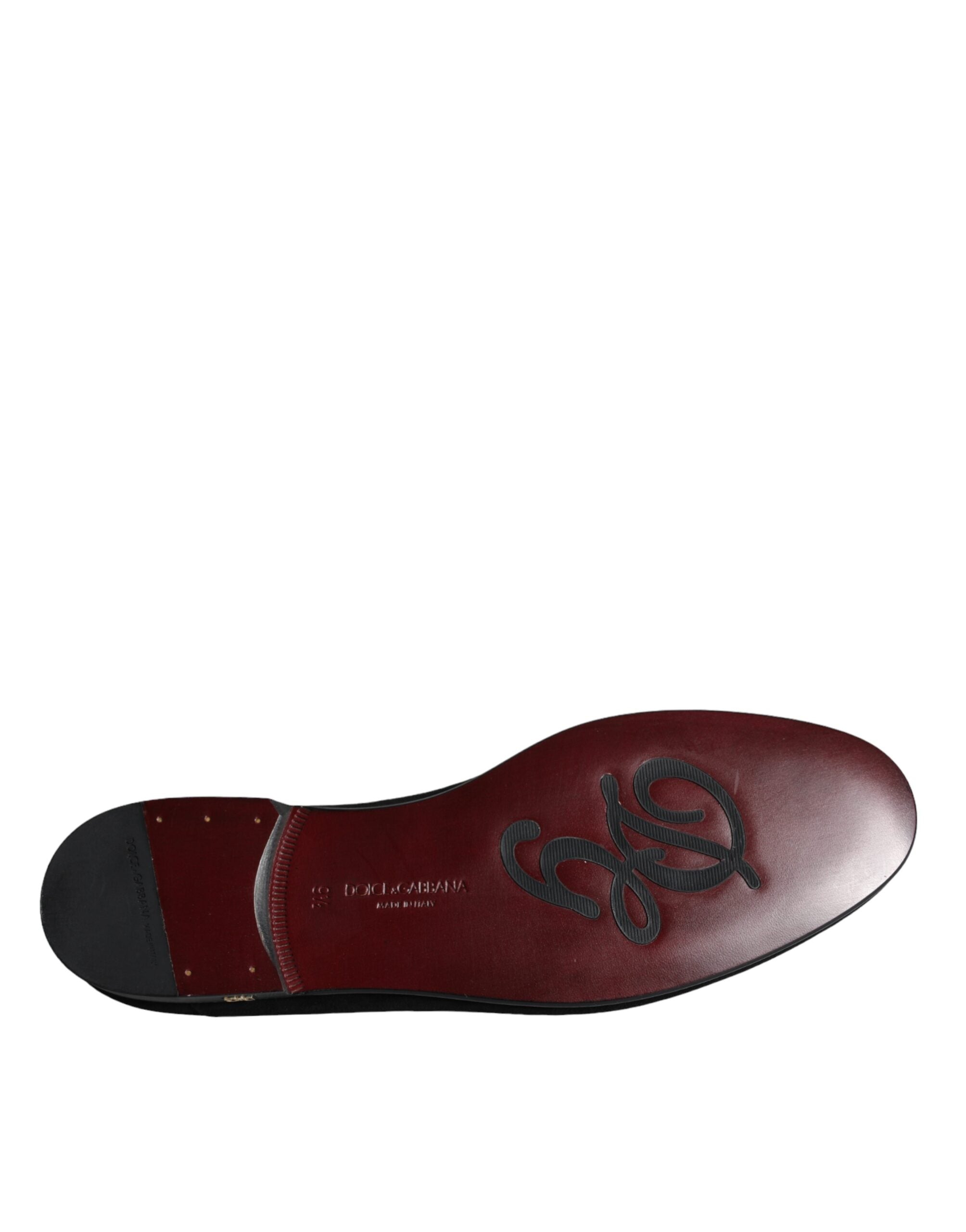 Dolce & Gabbana Black Suede Loafers Formal Slip-On Shoes-7
