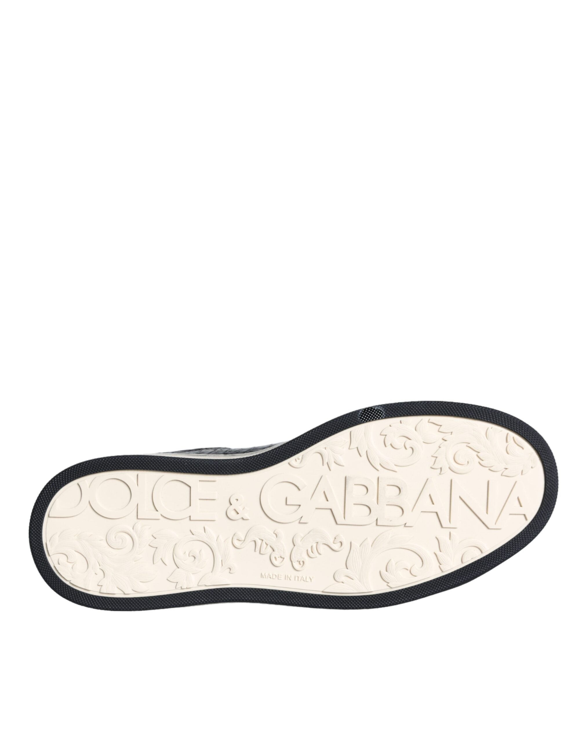 Dolce & Gabbana Schwarz Leder Männer Low Top Turnschuhe Schuhe-6