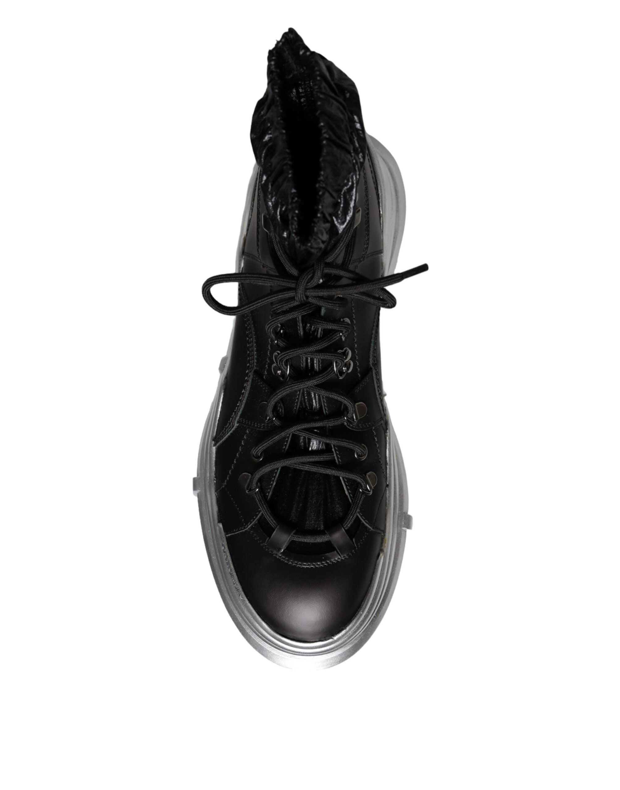 Dolce & Gabbana Black Nylon Galileo High Top Sneakers Shoes-8