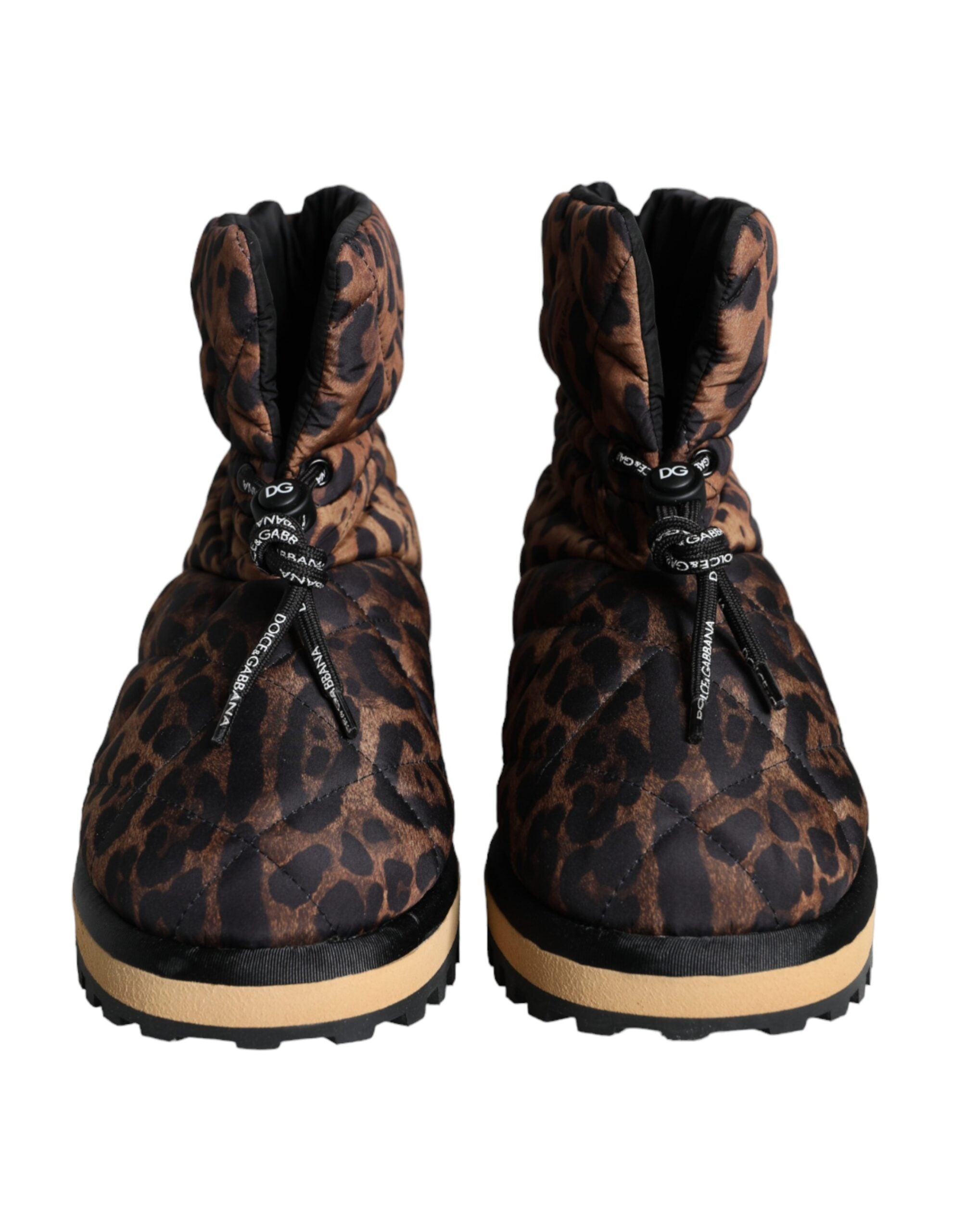 Dolce & Gabbana Brown Leopard Print Ankle Boots Cushioned Shoes-2