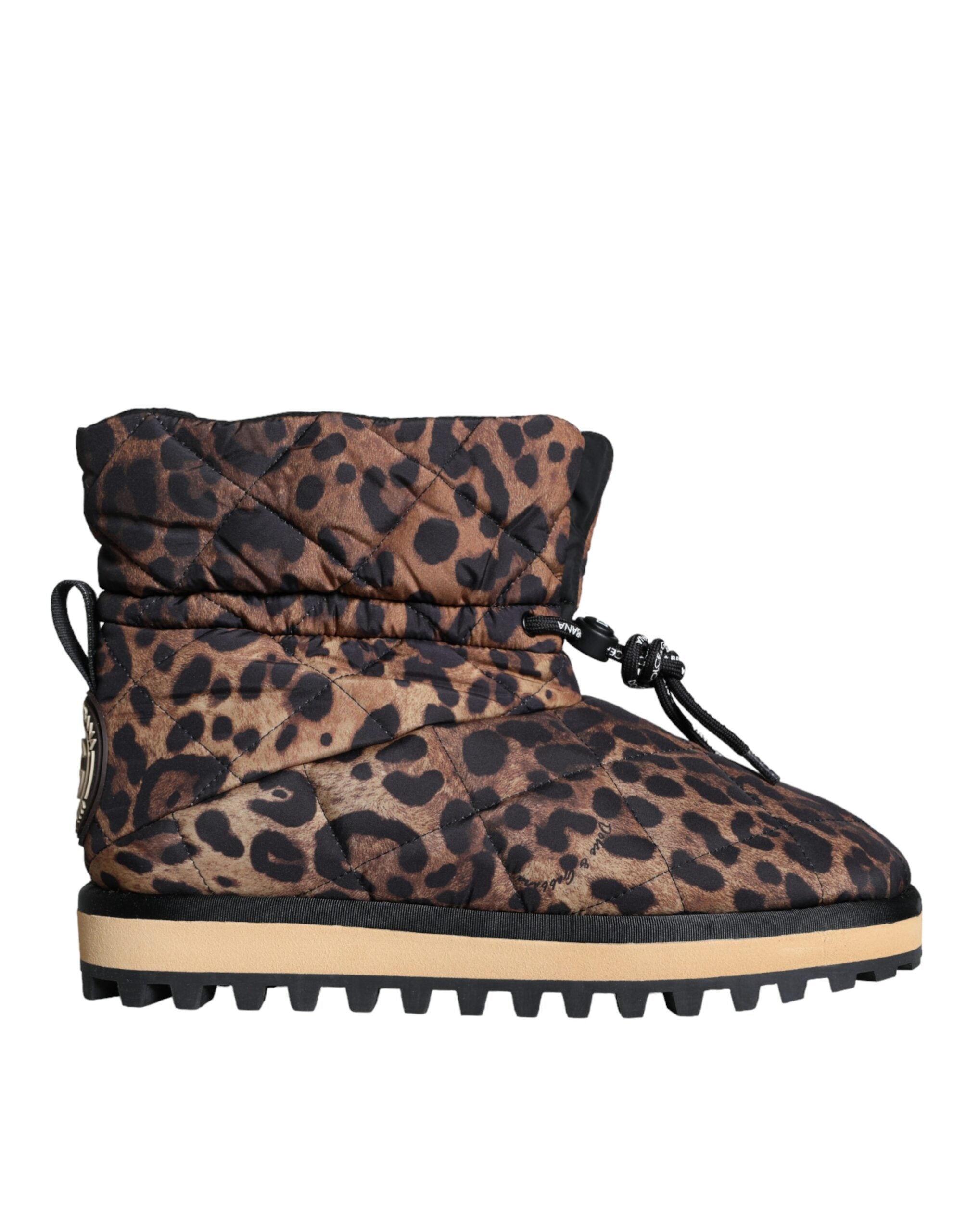 Dolce & Gabbana Brown Leopard Print Ankle Boots Cushioned Shoes-1