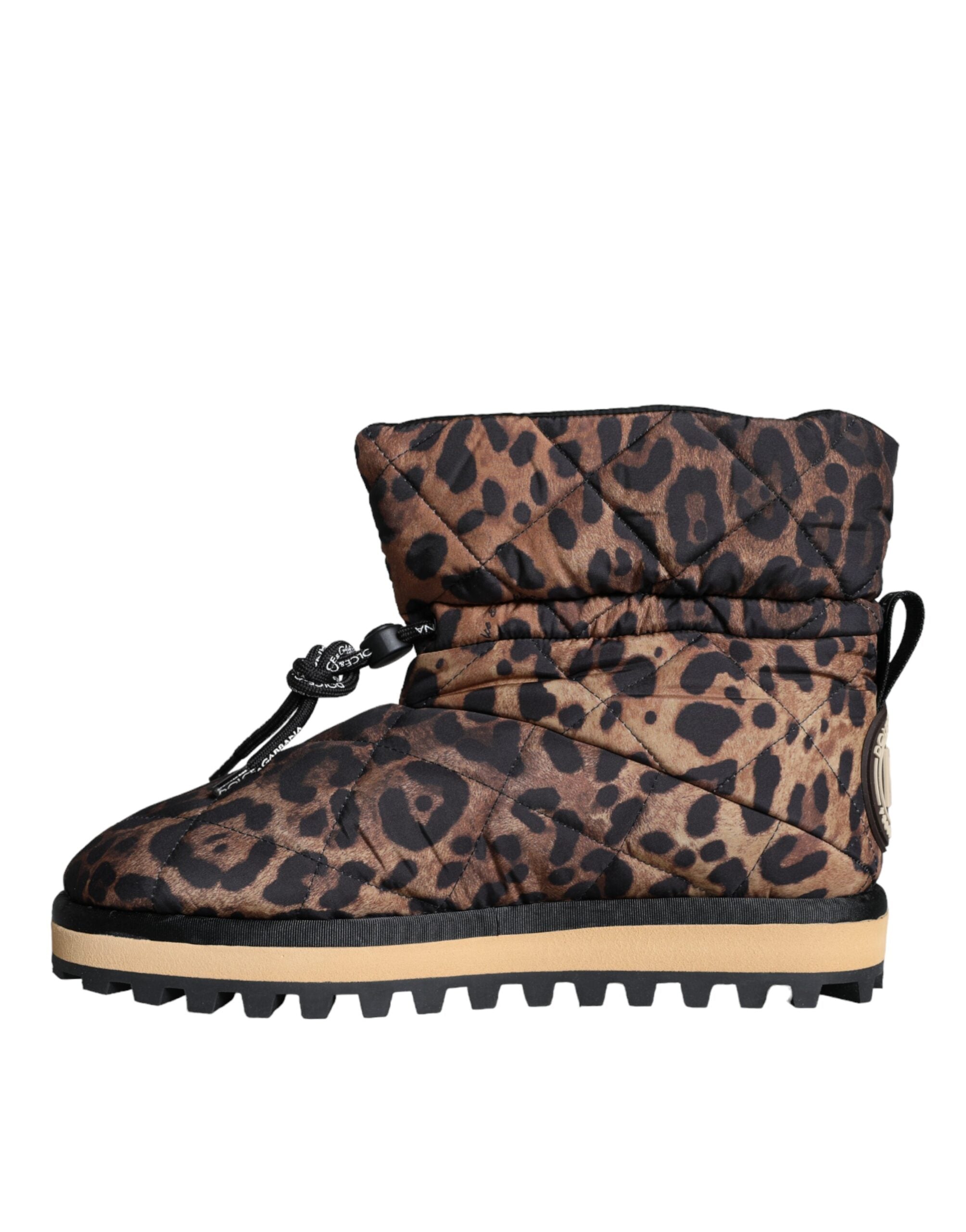 Dolce & Gabbana Brown Leopard Print Ankle Boots Cushioned Shoes-6