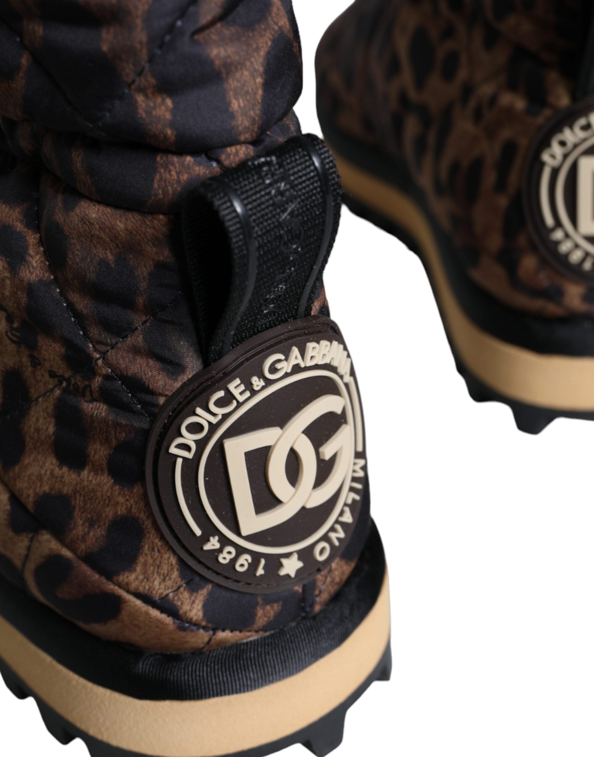 Dolce & Gabbana Brown Leopard Print Ankle Boots Cushioned Shoes-8