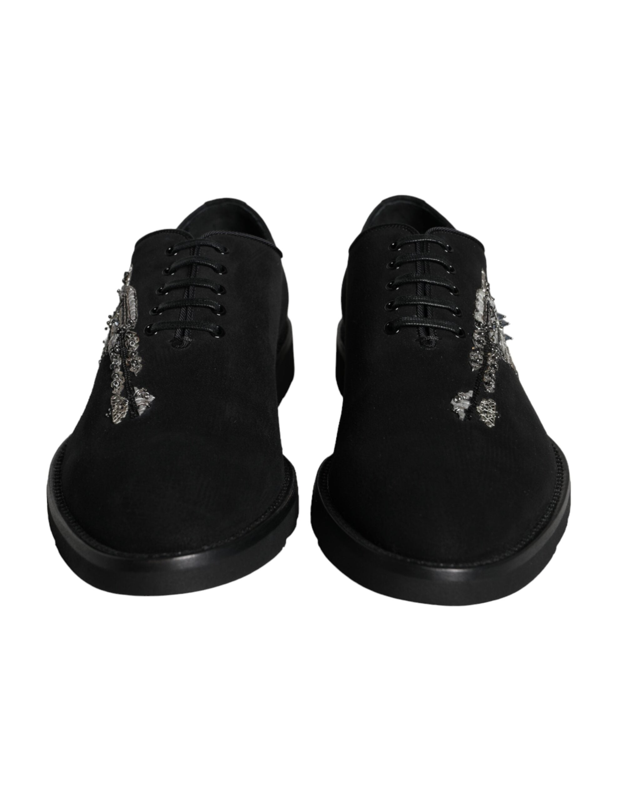 Dolce & Gabbana Schwarz Wildleder Sicilia Schnürschuhe Formal Schuhe-2