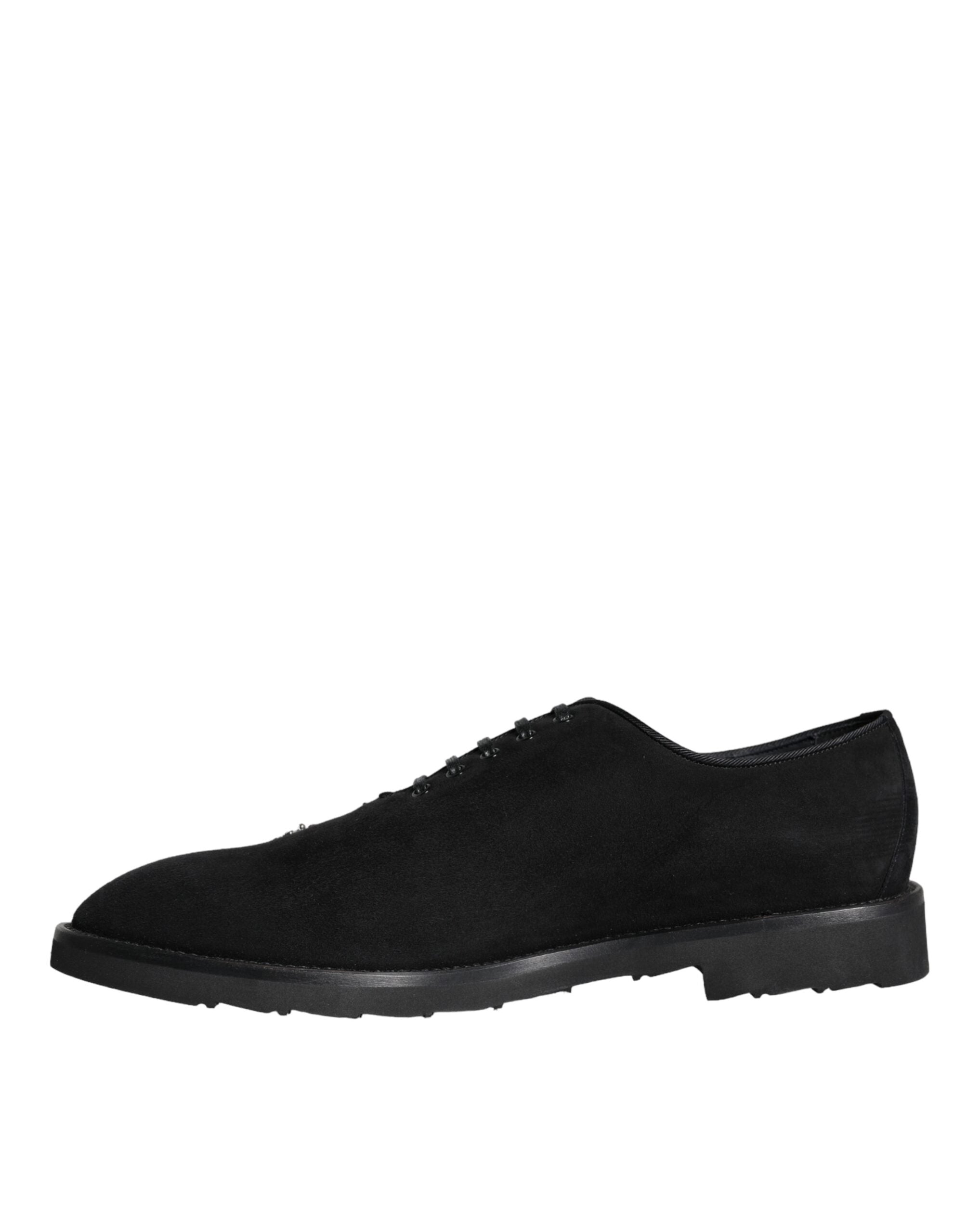 Dolce & Gabbana Schwarz Wildleder Sicilia Schnürschuhe Formal Schuhe-6