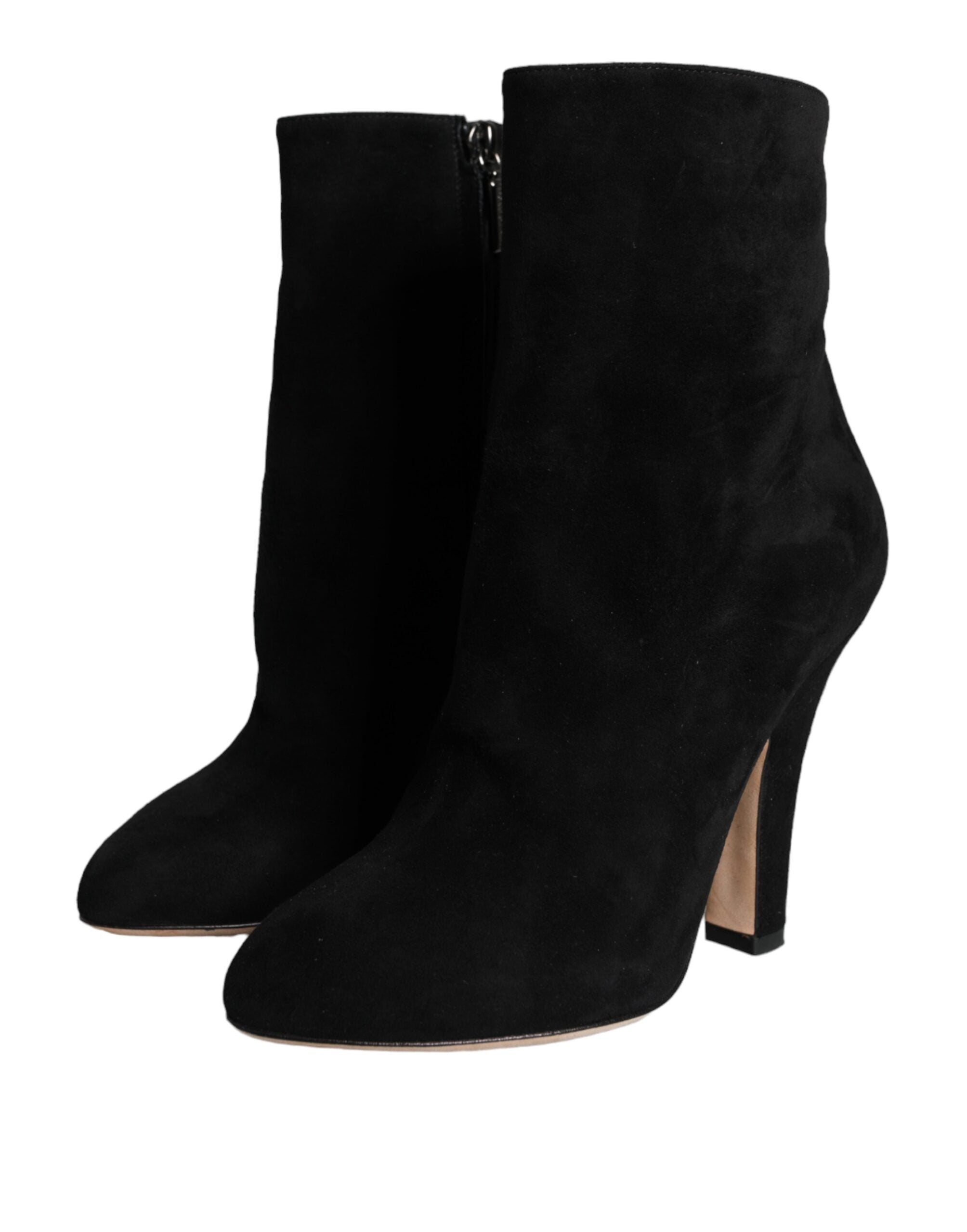 Dolce & Gabbana Black Suede Mid Calf Boots Shoes-3