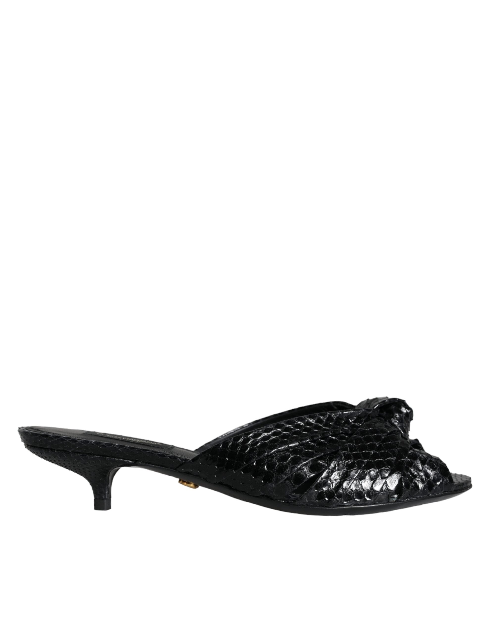 Sandalias de tacón de piel negra de Dolce & Gabbana-1