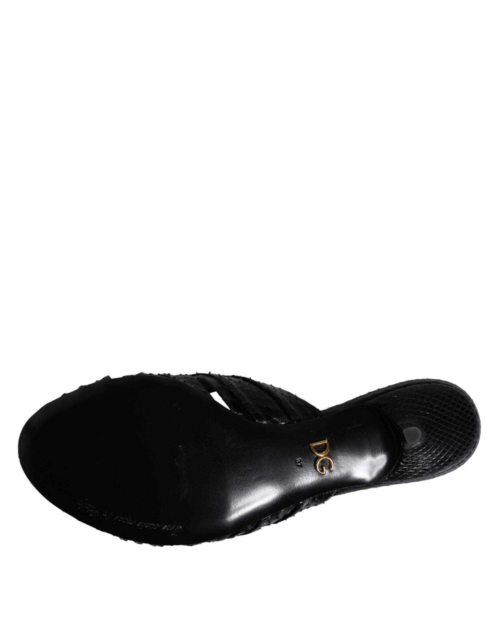 Sandalias de tacón de piel negra de Dolce & Gabbana-6