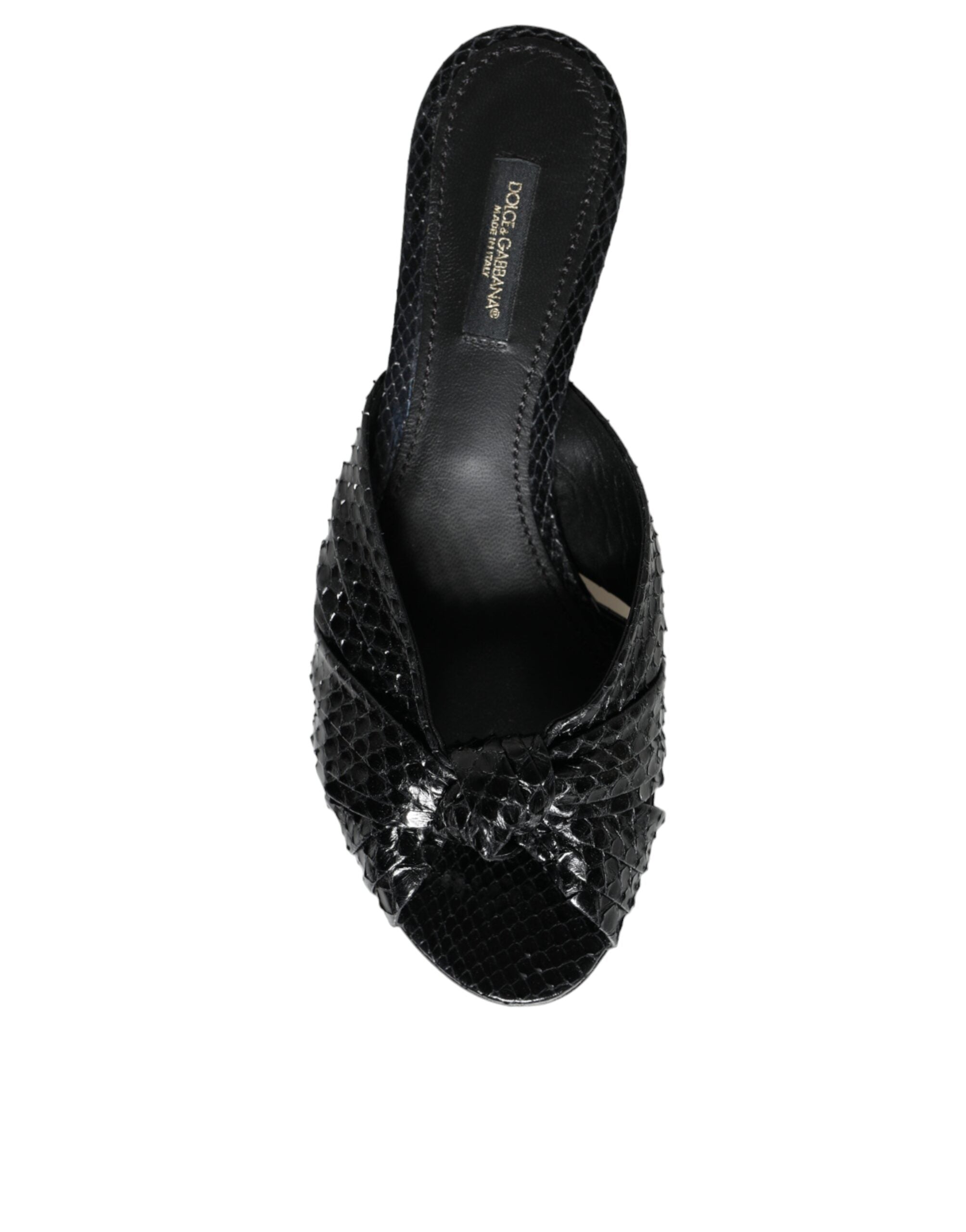 Sandalias de tacón de piel negra de Dolce & Gabbana-8