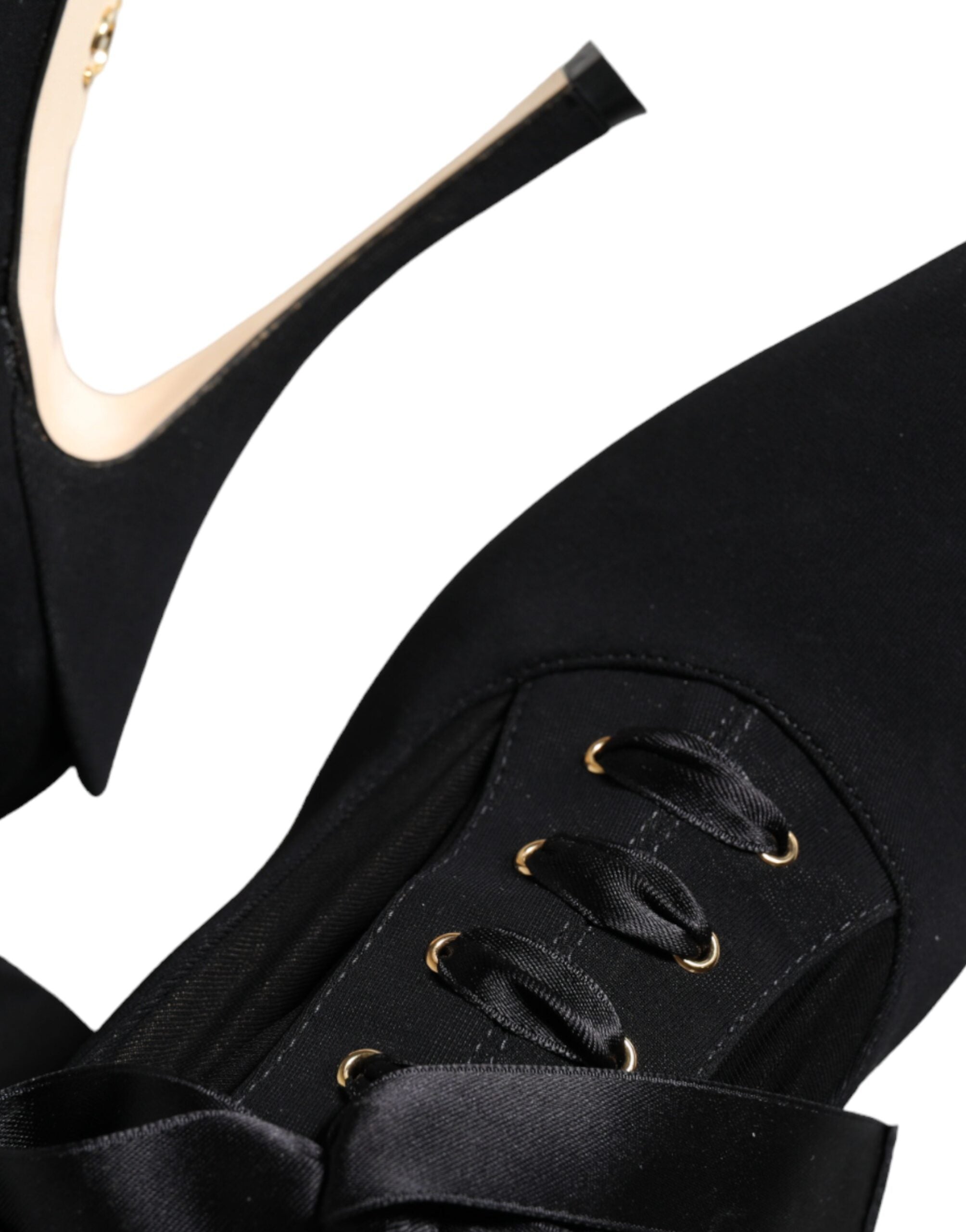 Botas negras de tacón de aguja a media pantorrilla de Dolce & Gabbana-8