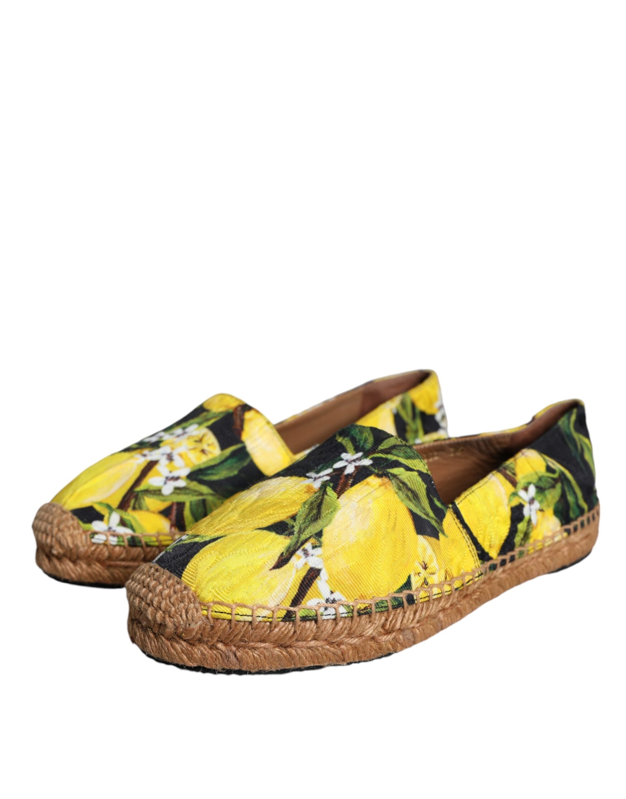 Dolce & Gabbana Multicolor Lemon Slip On Espadrilles Shoes-3