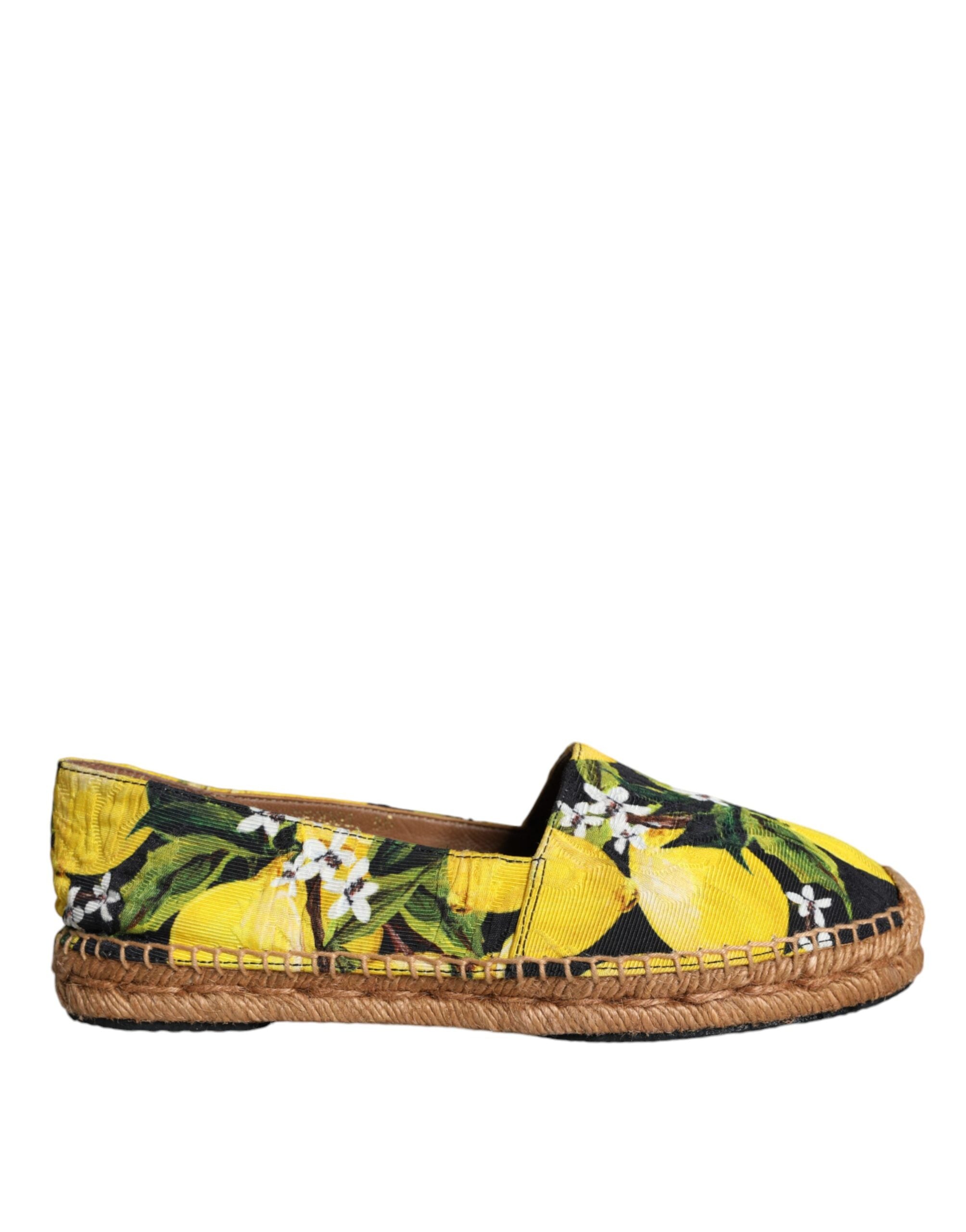 Dolce & Gabbana Multicolor Lemon Slip On Espadrilles Shoes-1
