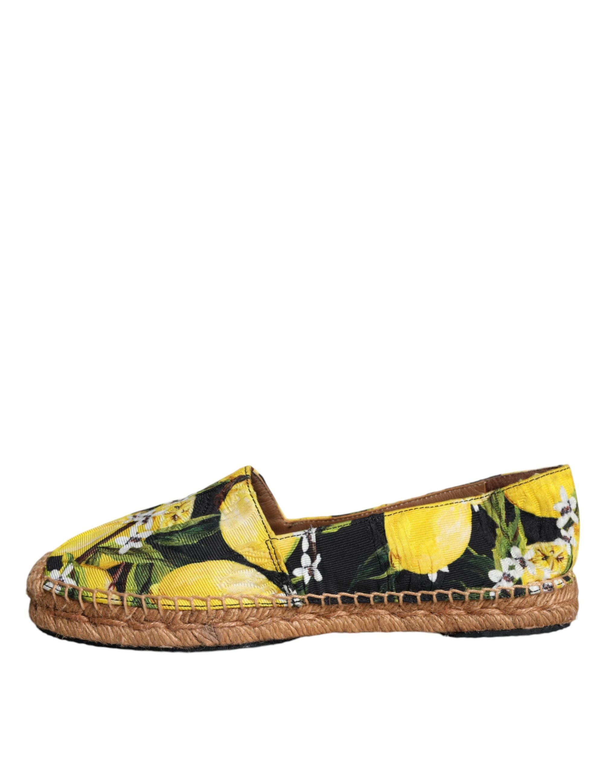Dolce & Gabbana Multicolor Lemon Slip On Espadrilles Shoes-5
