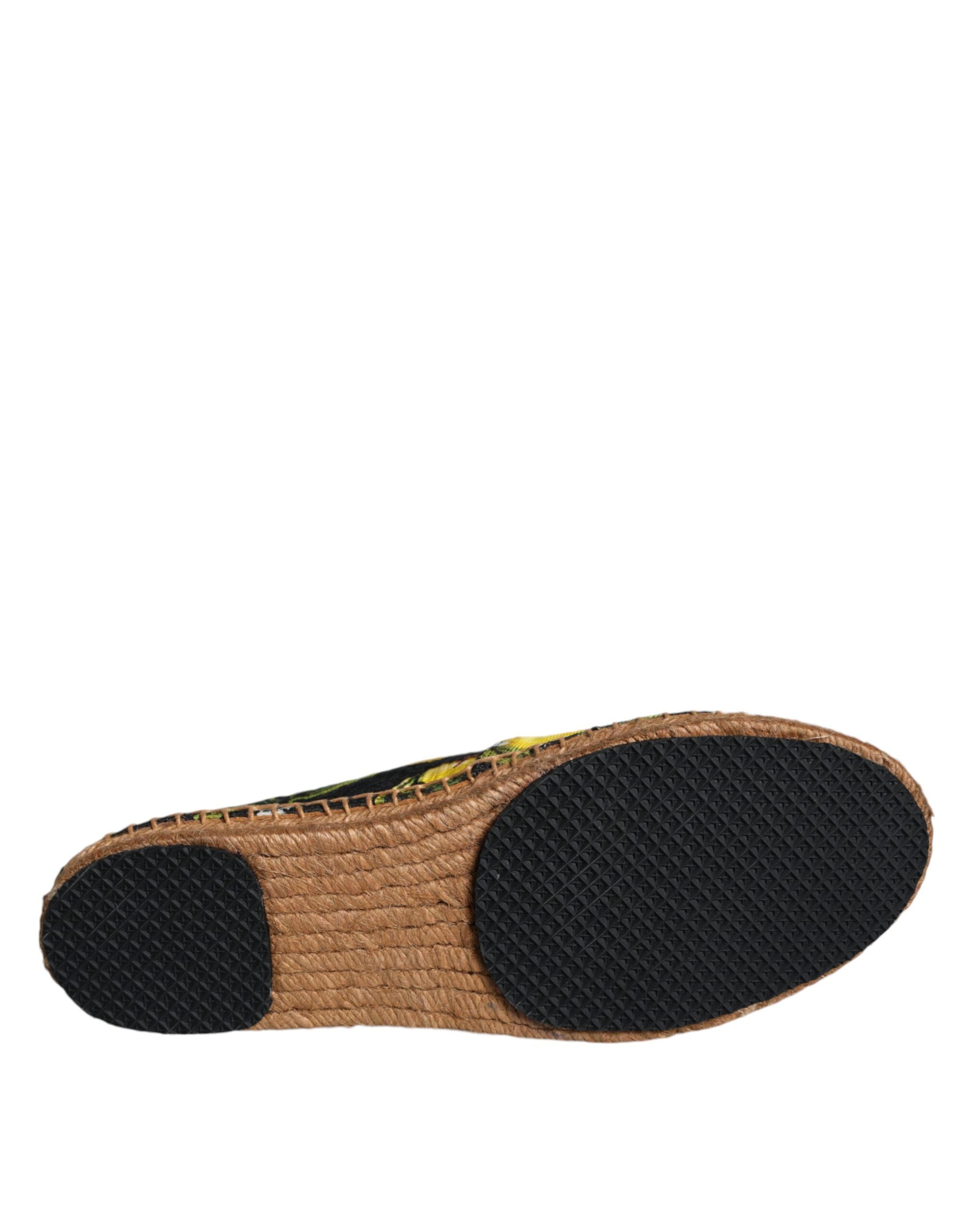 Dolce & Gabbana Multicolor Lemon Slip On Espadrilles Shoes-6