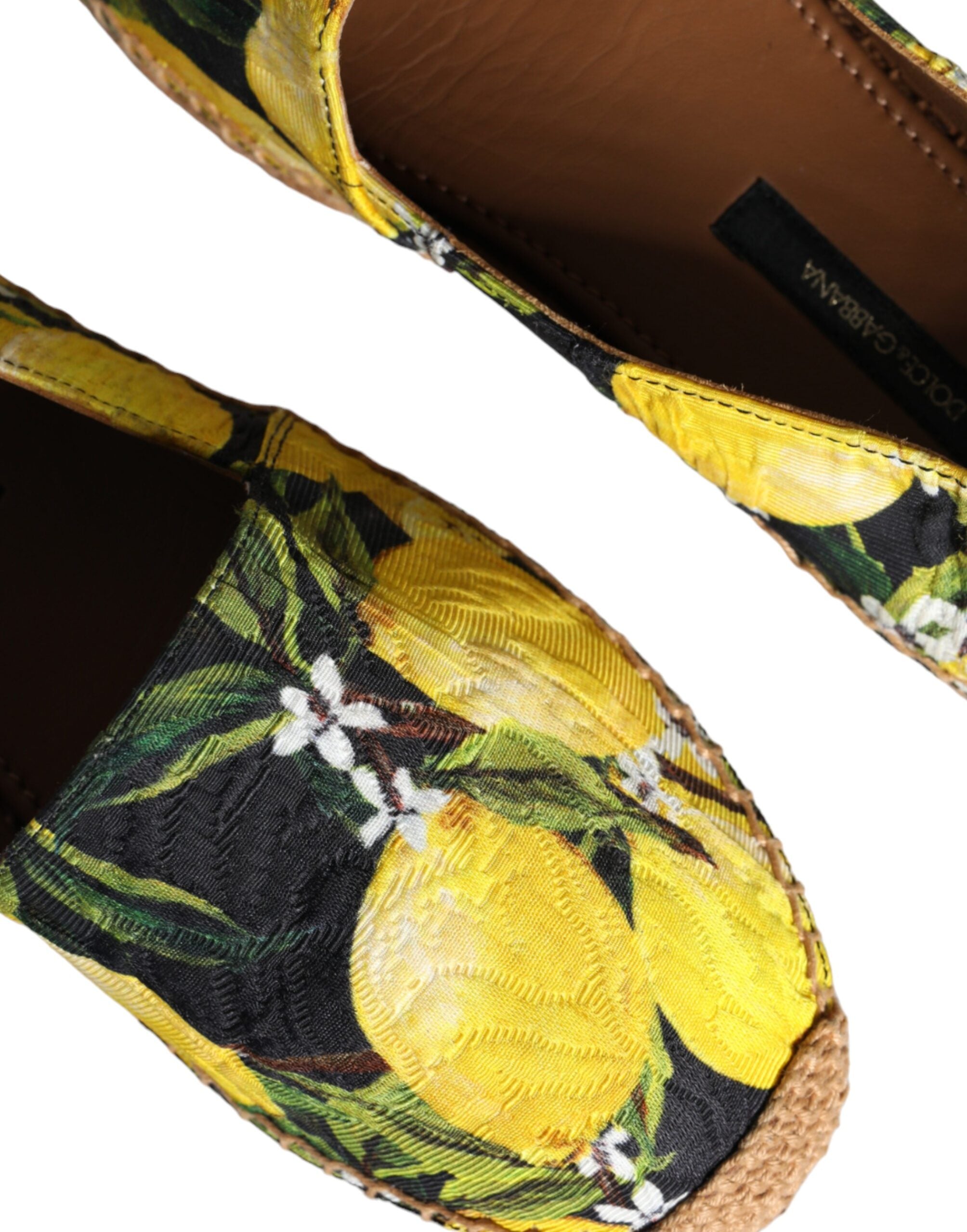 Dolce & Gabbana Multicolor Lemon Slip On Espadrilles Shoes-7
