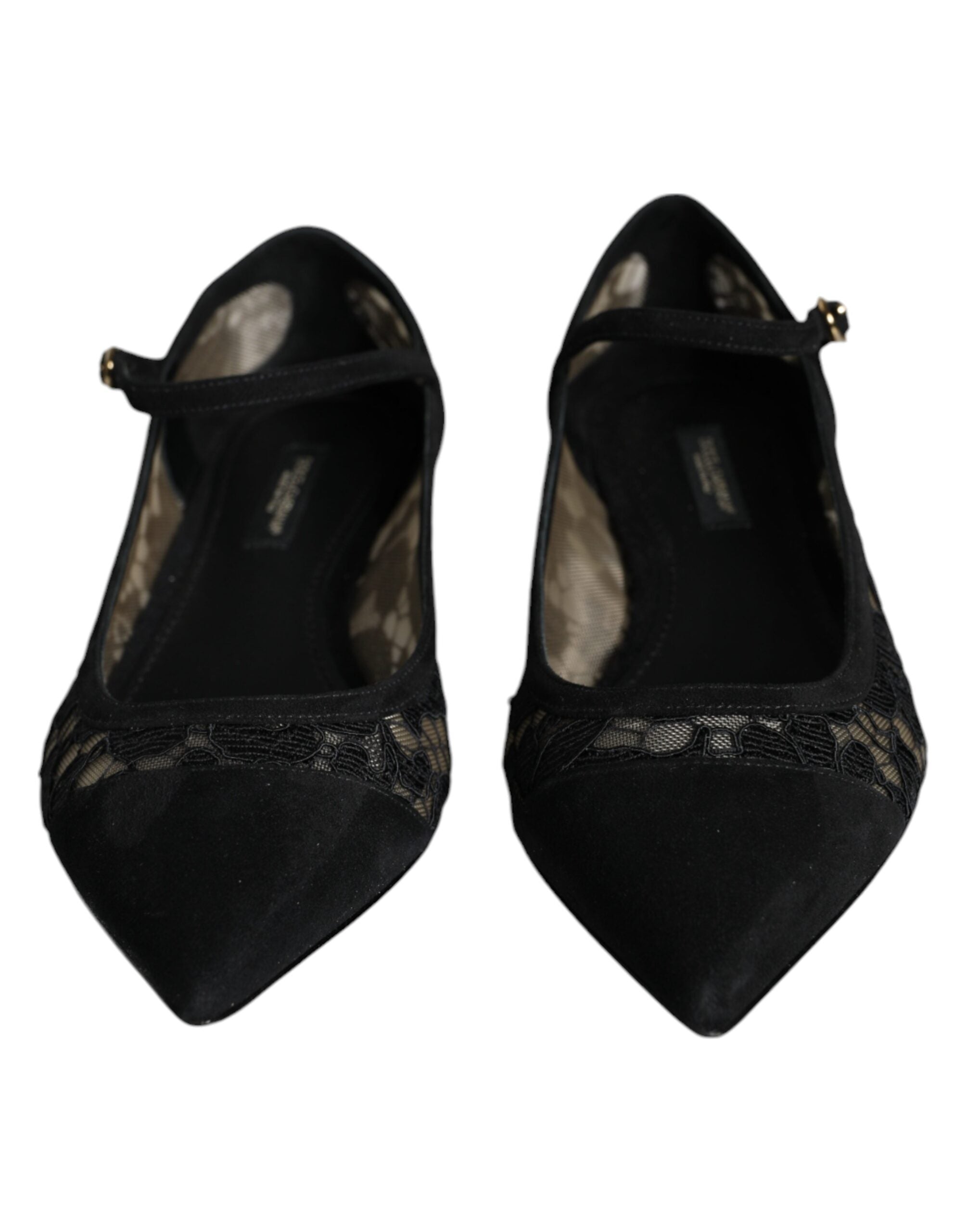 Dolce & Gabbana Black Taormina Lace Bellucci Flats Shoes-2