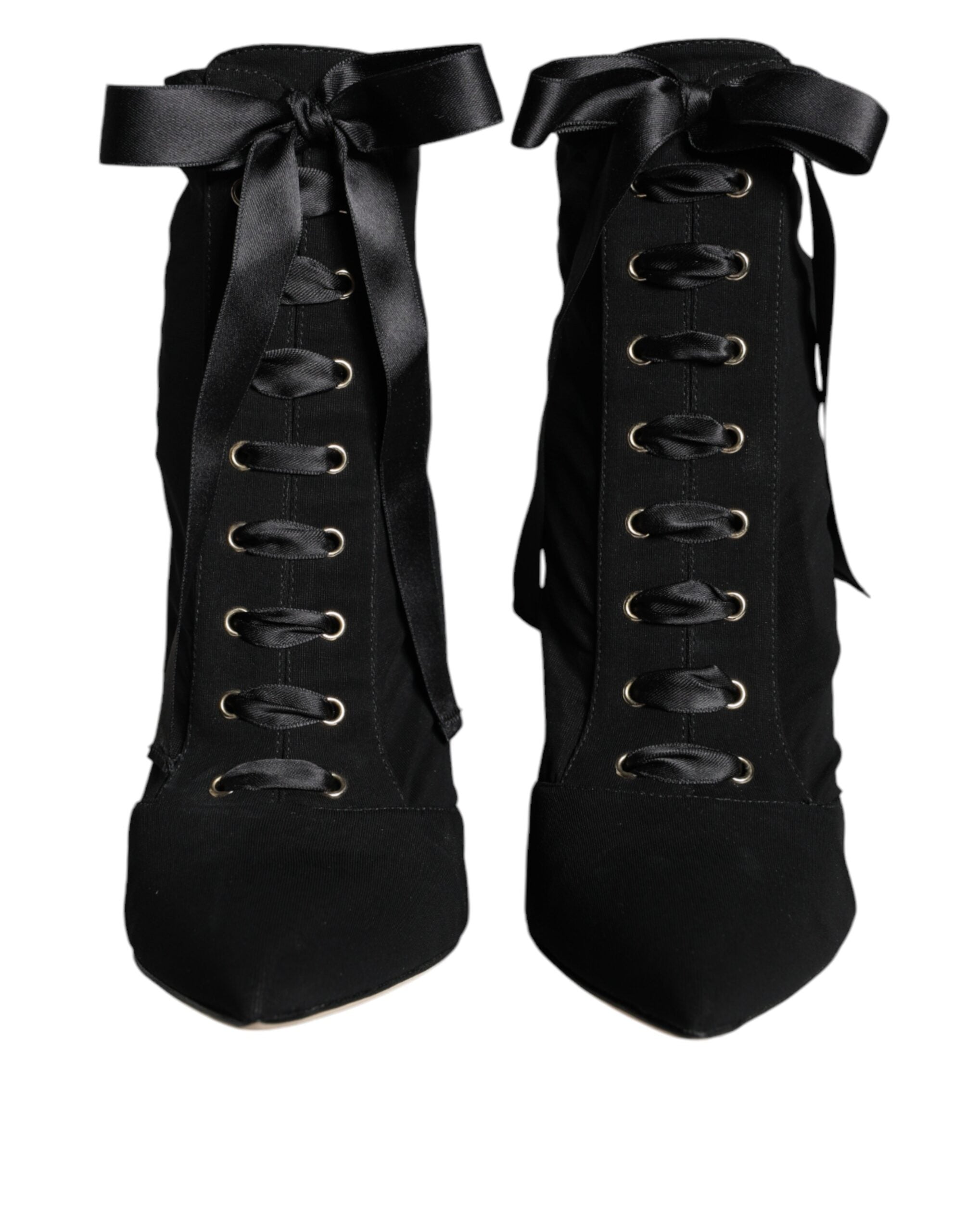 Dolce & Gabbana Schwarze Jersey-Stretch-Stiefeletten Schuhe-2