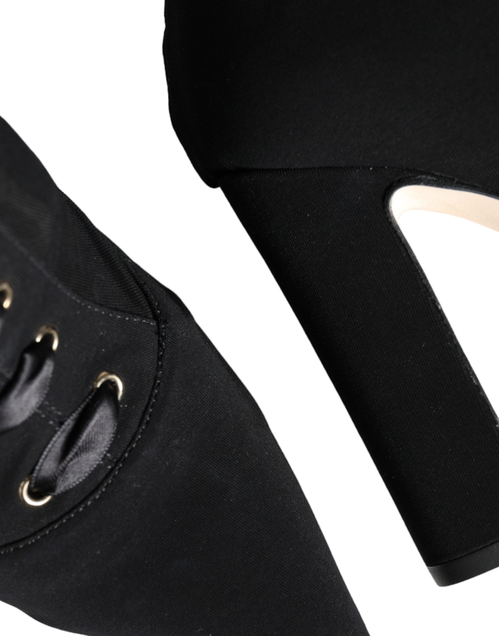 Dolce & Gabbana Schwarze Jersey-Stretch-Stiefeletten Schuhe-8