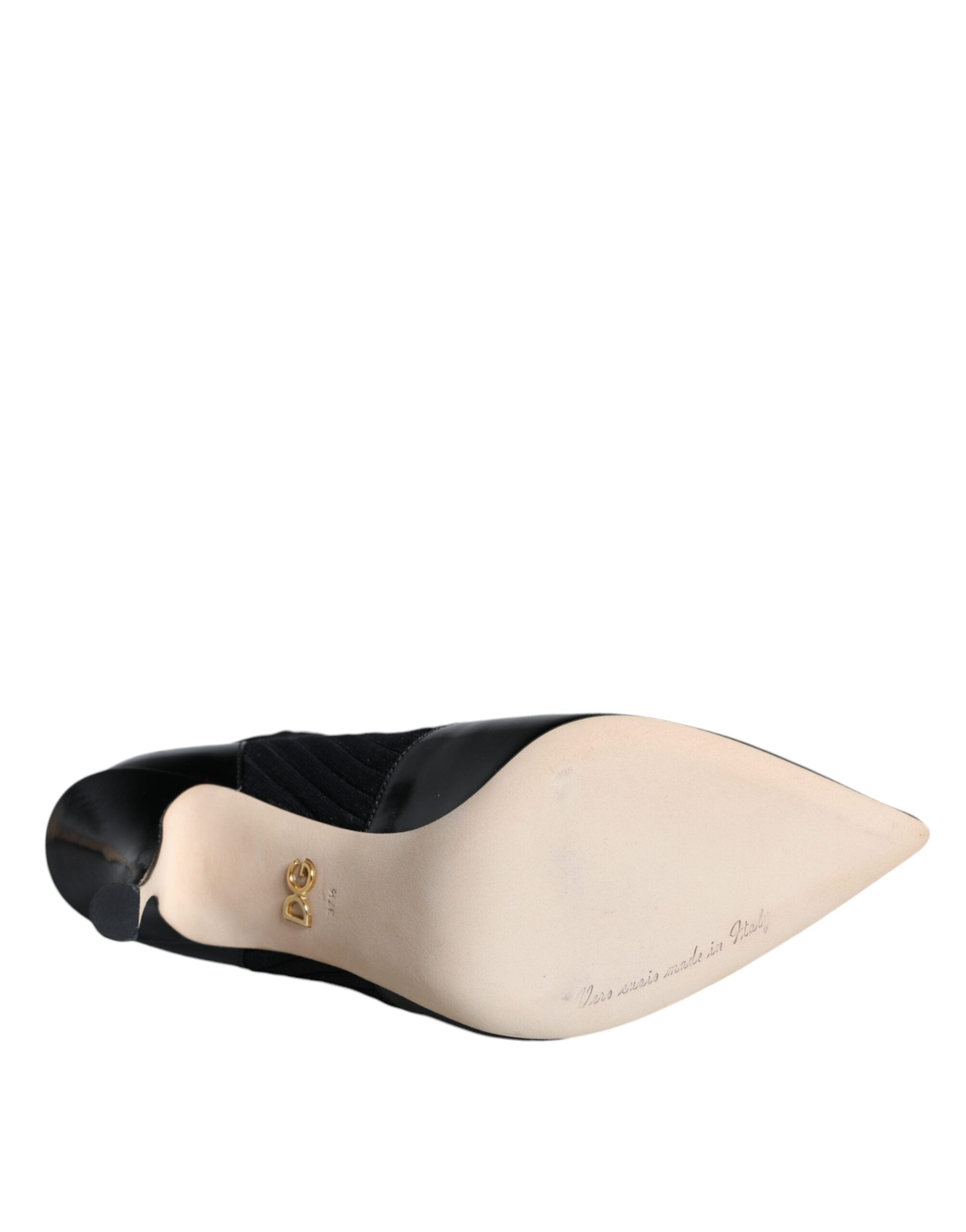 Dolce & Gabbana Black Stretch Stiletto Booties Socks Shoes-6