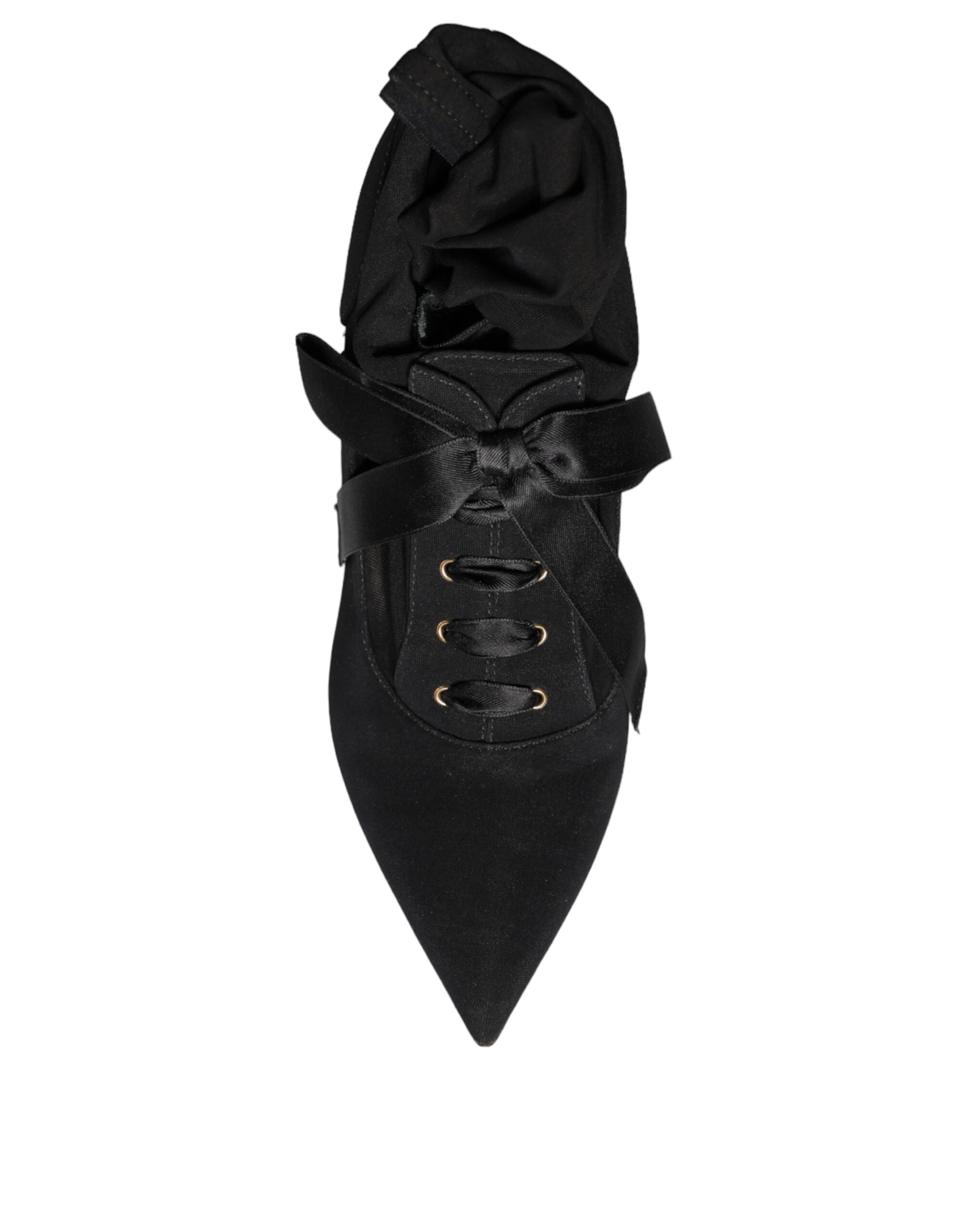 Botas negras de tacón de aguja a media pantorrilla de Dolce & Gabbana-8
