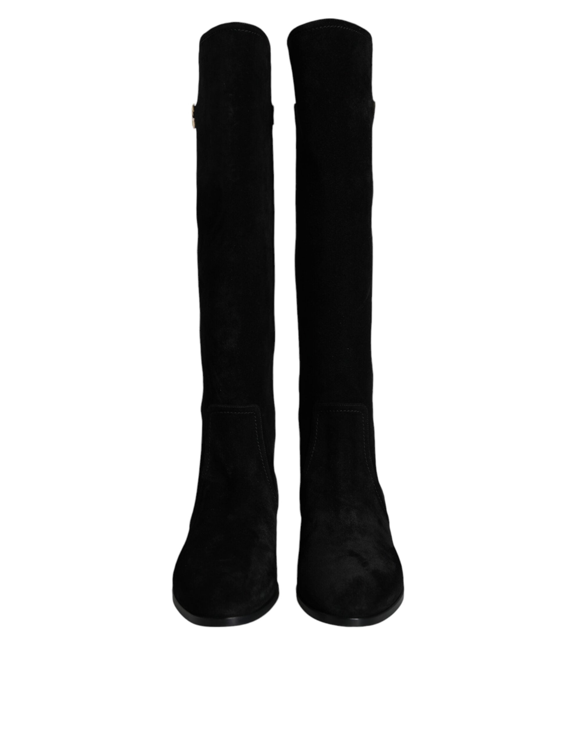 Dolce & Gabbana Black knee-high suede boots-2