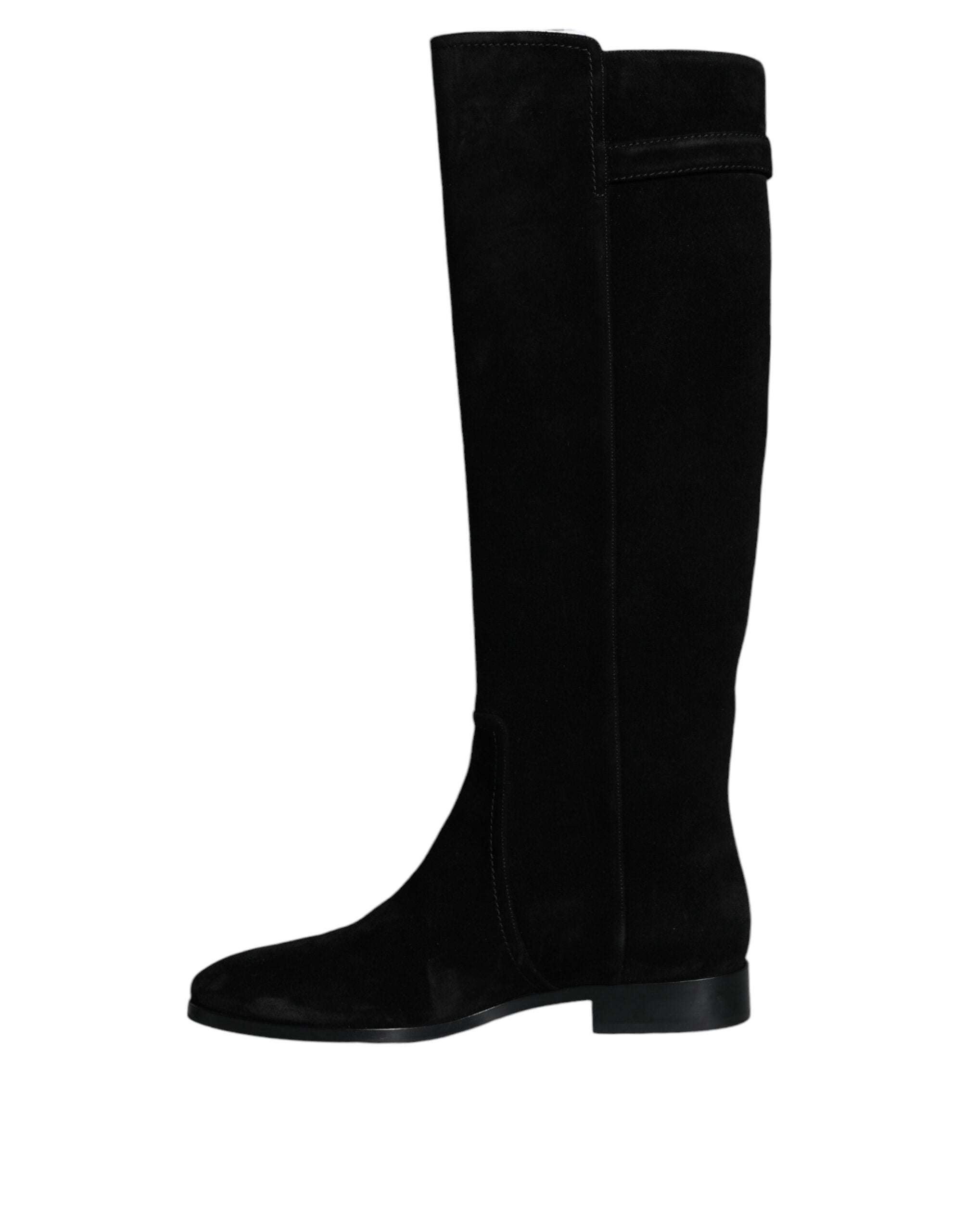 Dolce & Gabbana Black knee-high suede boots-5