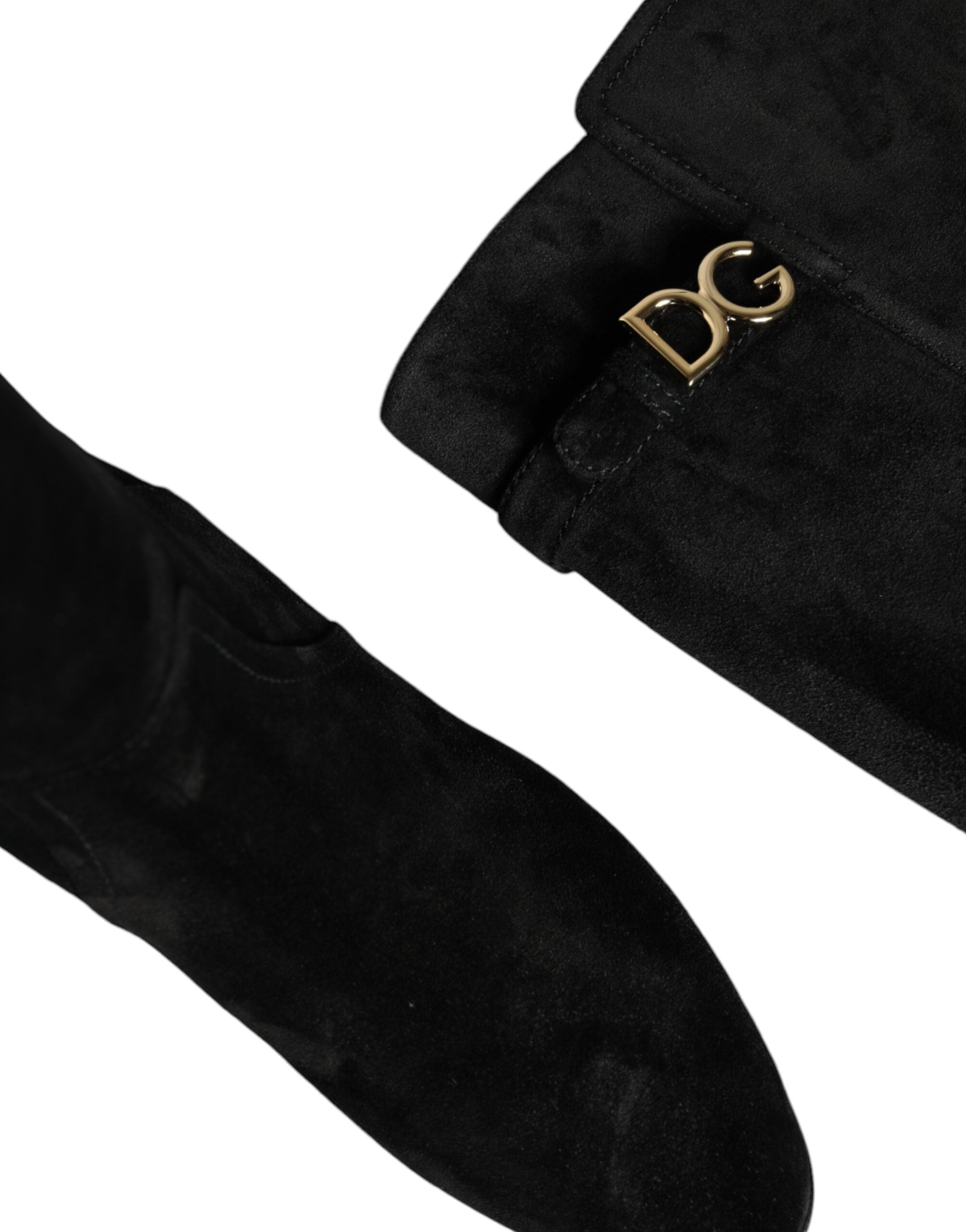 Dolce & Gabbana Black knee-high suede boots-8