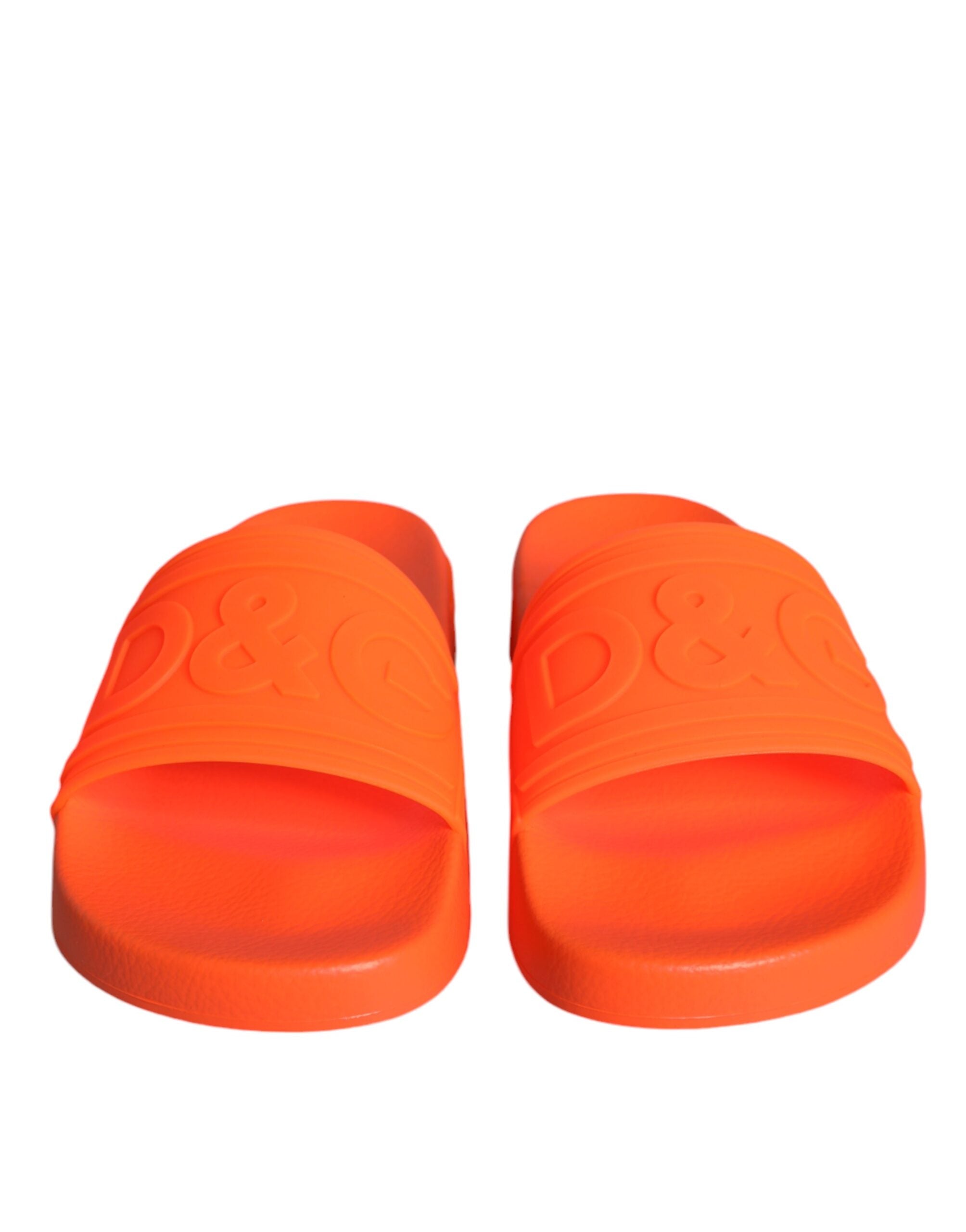 Dolce & Gabbana Orange Rubber Slide Sandals Bath Shoes-2