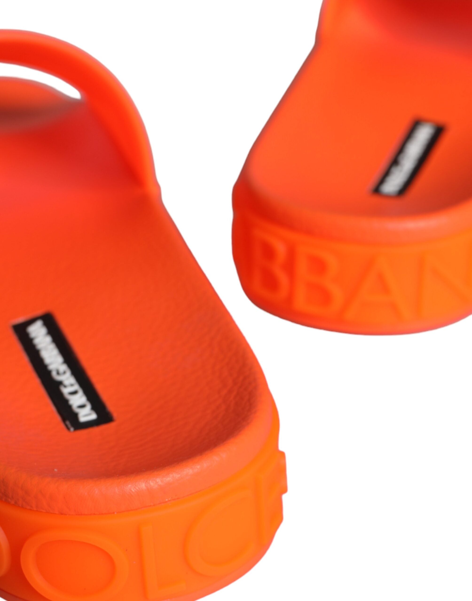 Dolce & Gabbana Orange Rubber Slide Sandals Bath Shoes-6