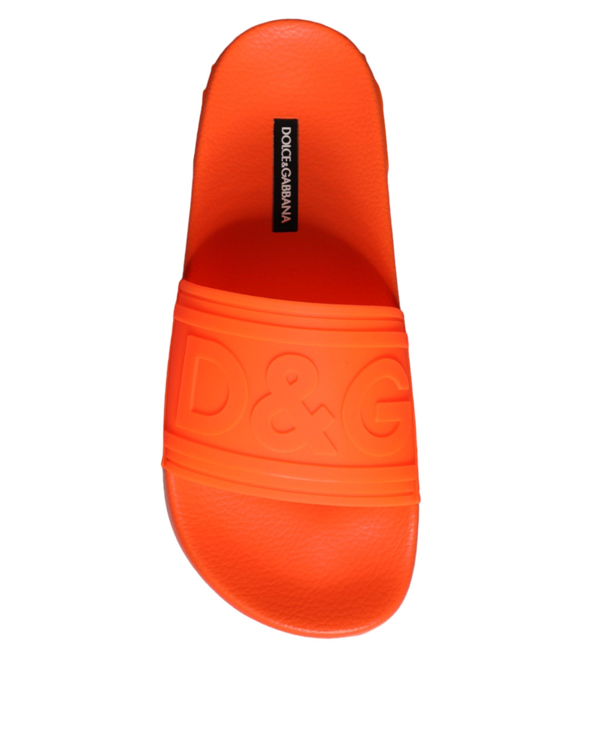 Dolce & Gabbana Orange Rubber Slide Sandals Bath Shoes-7