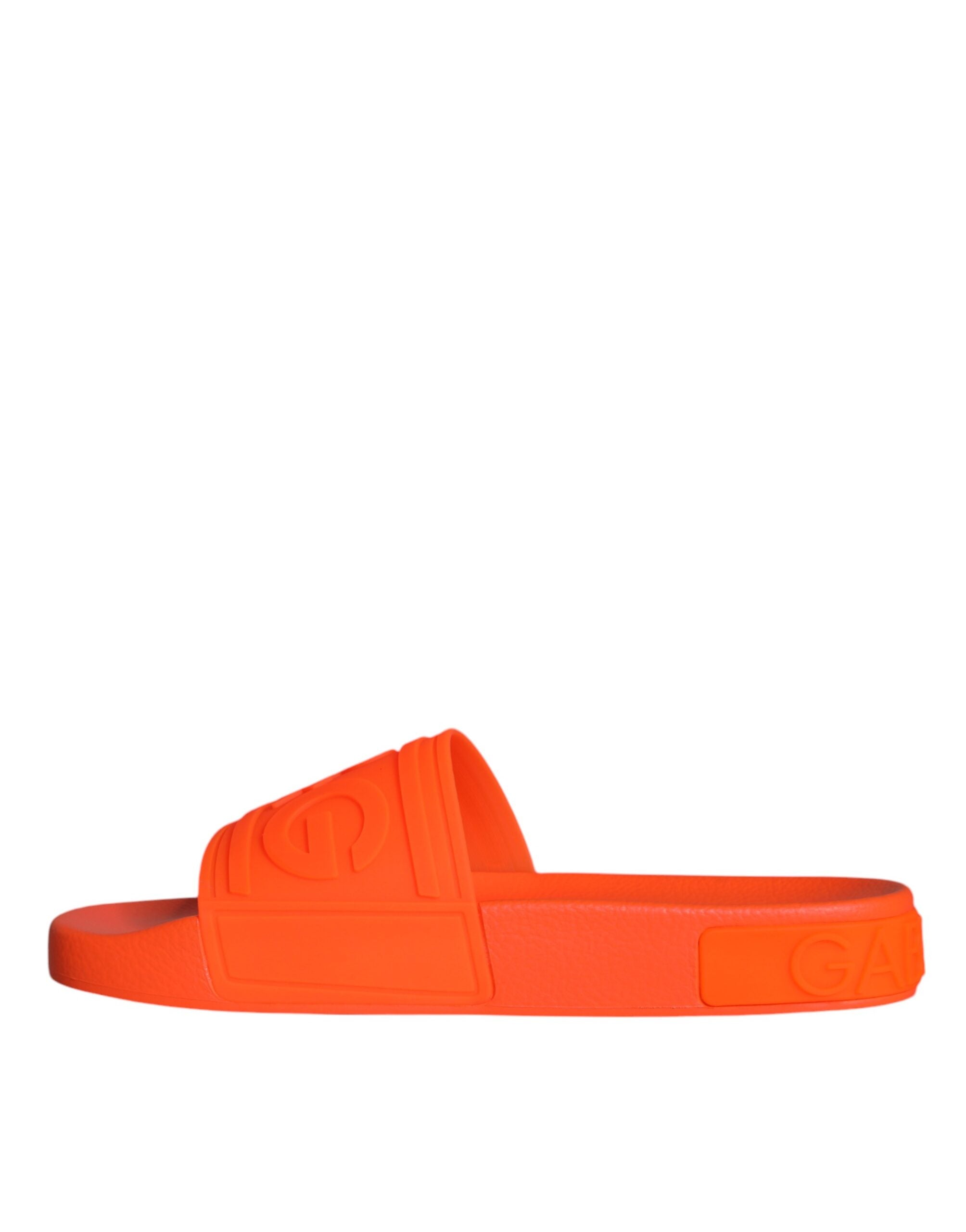 Dolce & Gabbana Orange Rubber Slide Sandals Bath Shoes-8