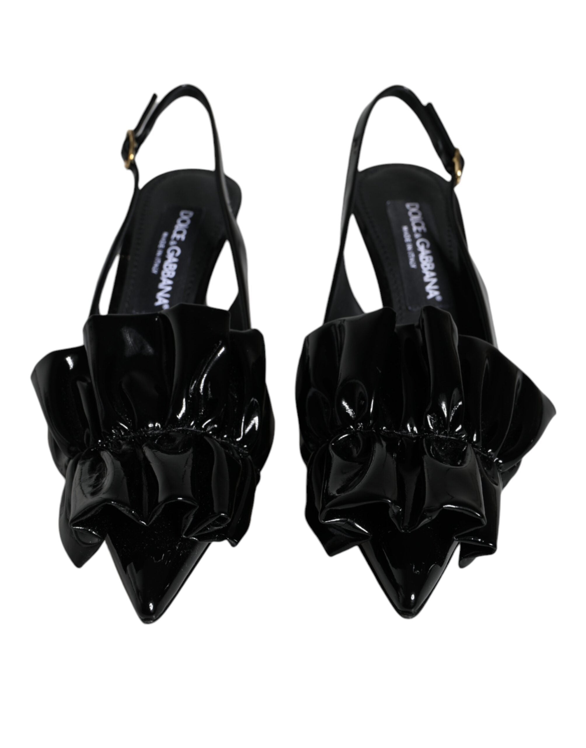 Tacones destalonados de charol negro de Dolce & Gabbana-2