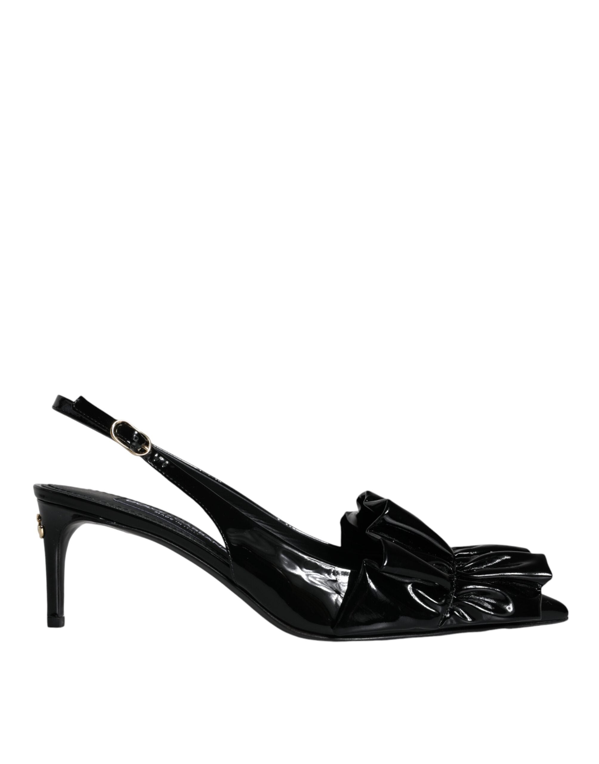 Tacones destalonados de charol negro de Dolce & Gabbana-1