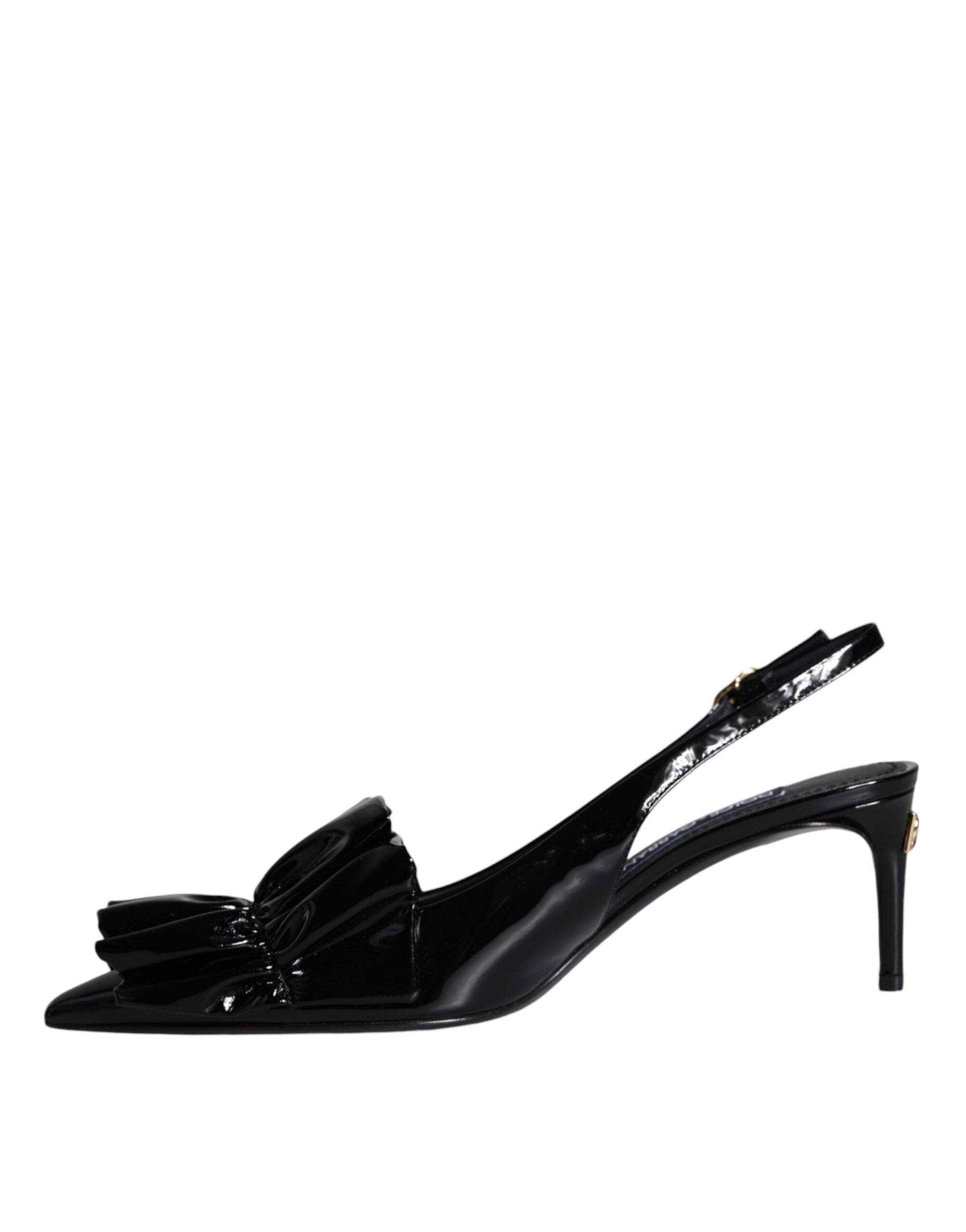 Tacones destalonados de charol negro de Dolce & Gabbana-5