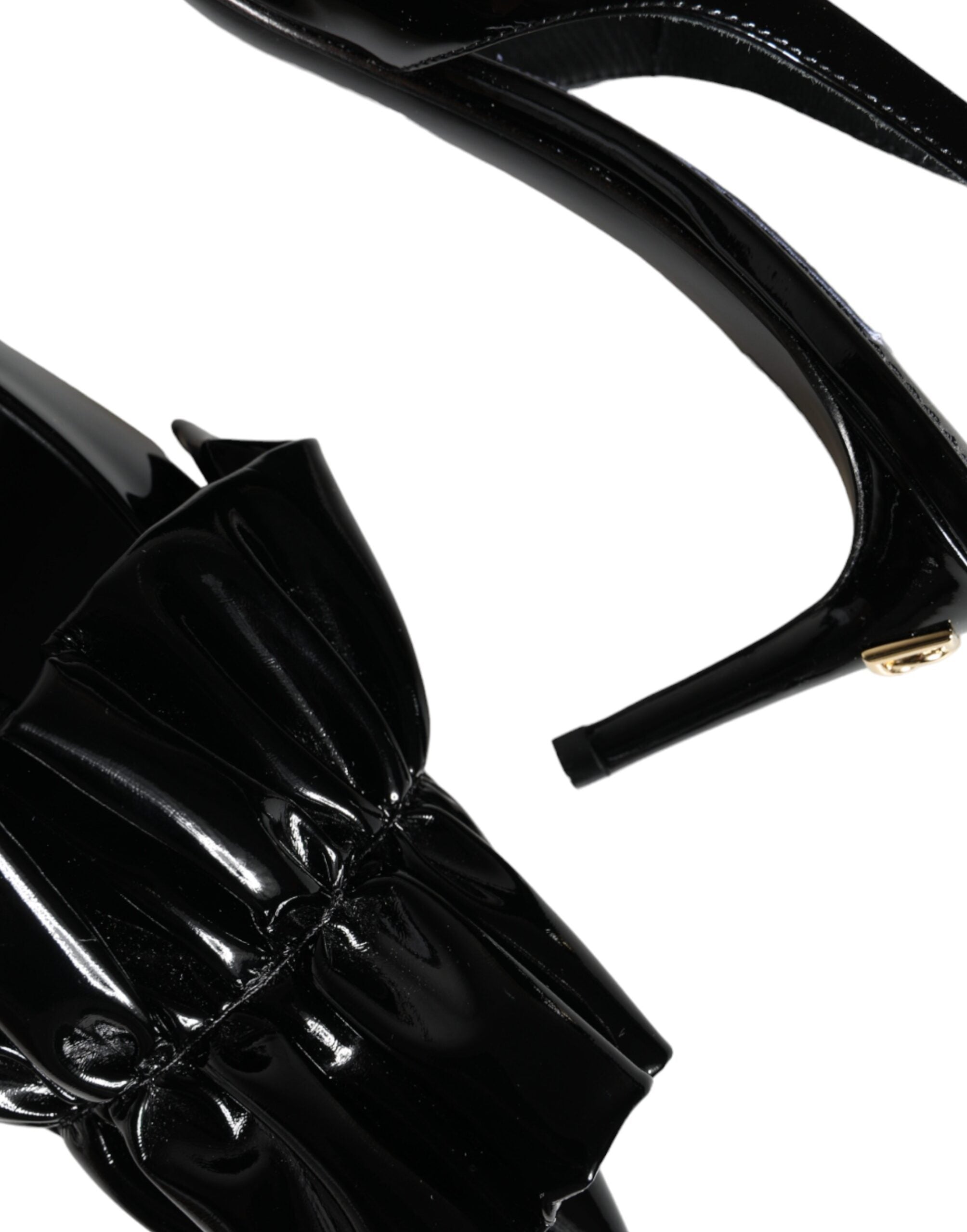 Tacones destalonados de charol negro de Dolce & Gabbana-7