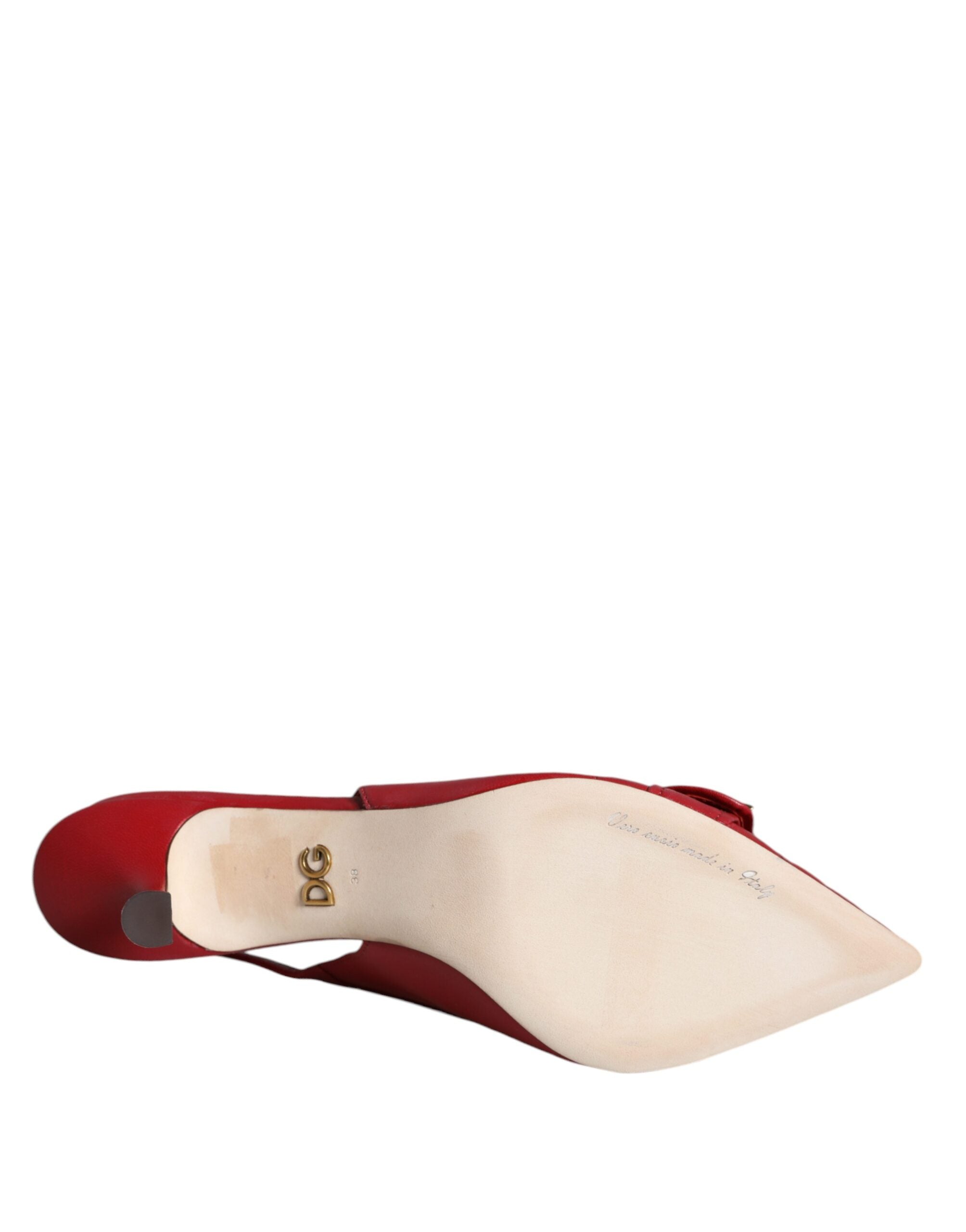 Zapatos de tacón destalonados de piel Dolce & Gabbana Red Devotion-6