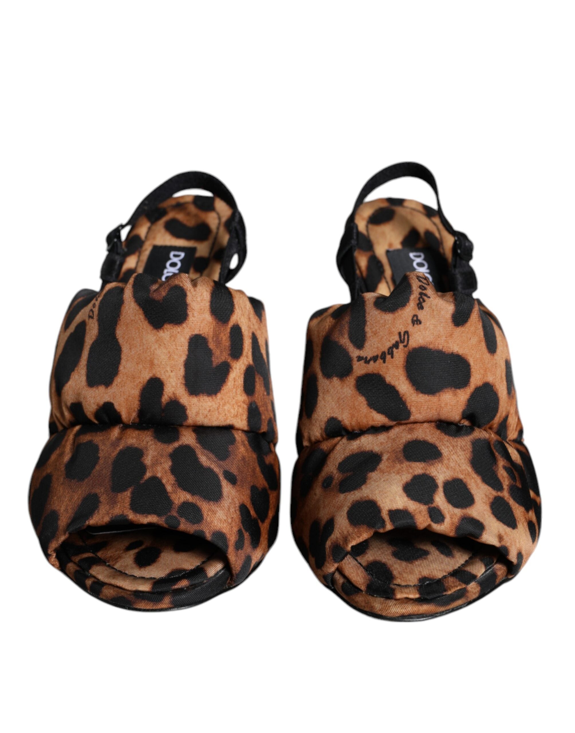 Dolce & Gabbana Braun Leopard Keira Slingback Sandalen Schuhe-2