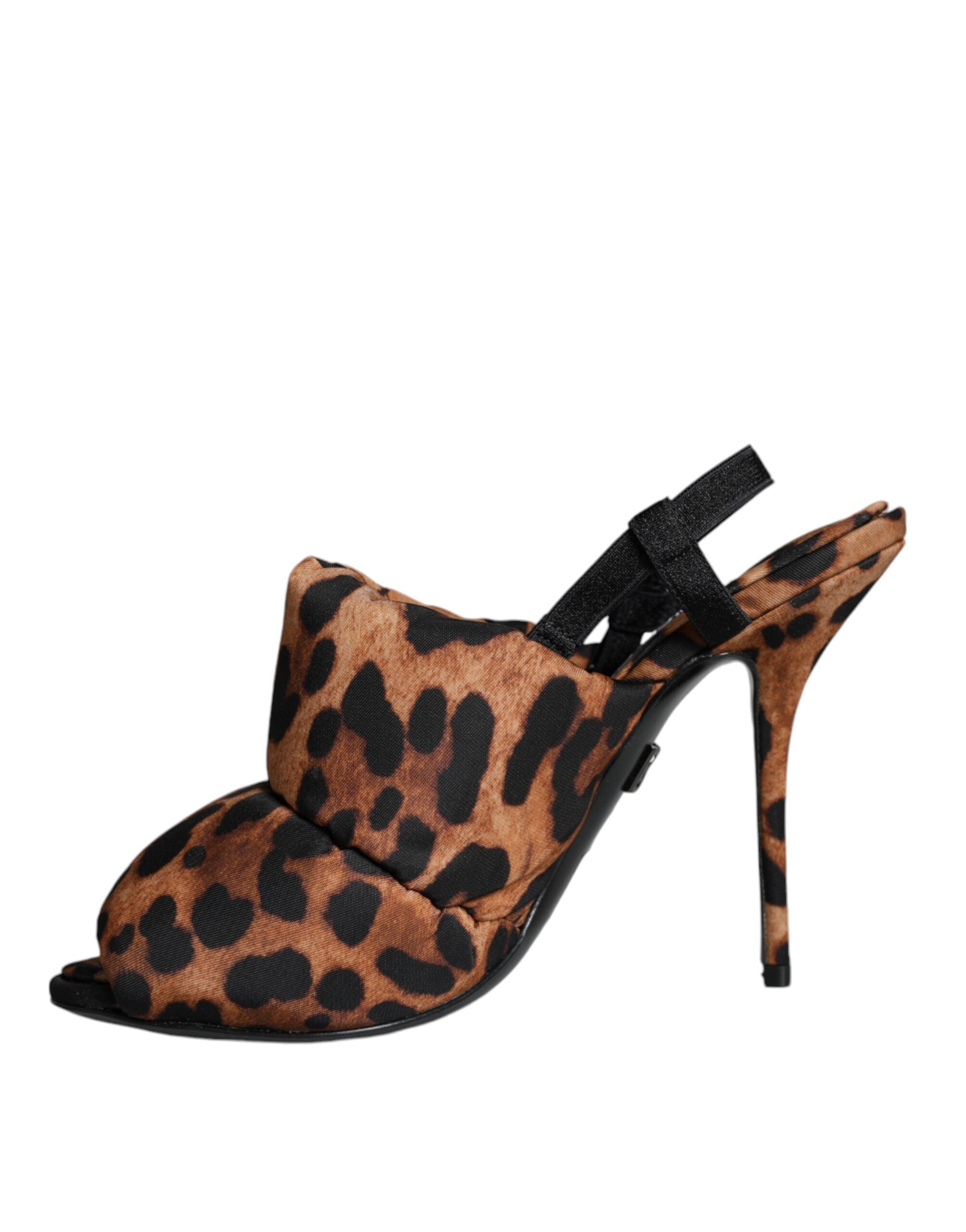 Dolce & Gabbana Braun Leopard Keira Slingback Sandalen Schuhe-5