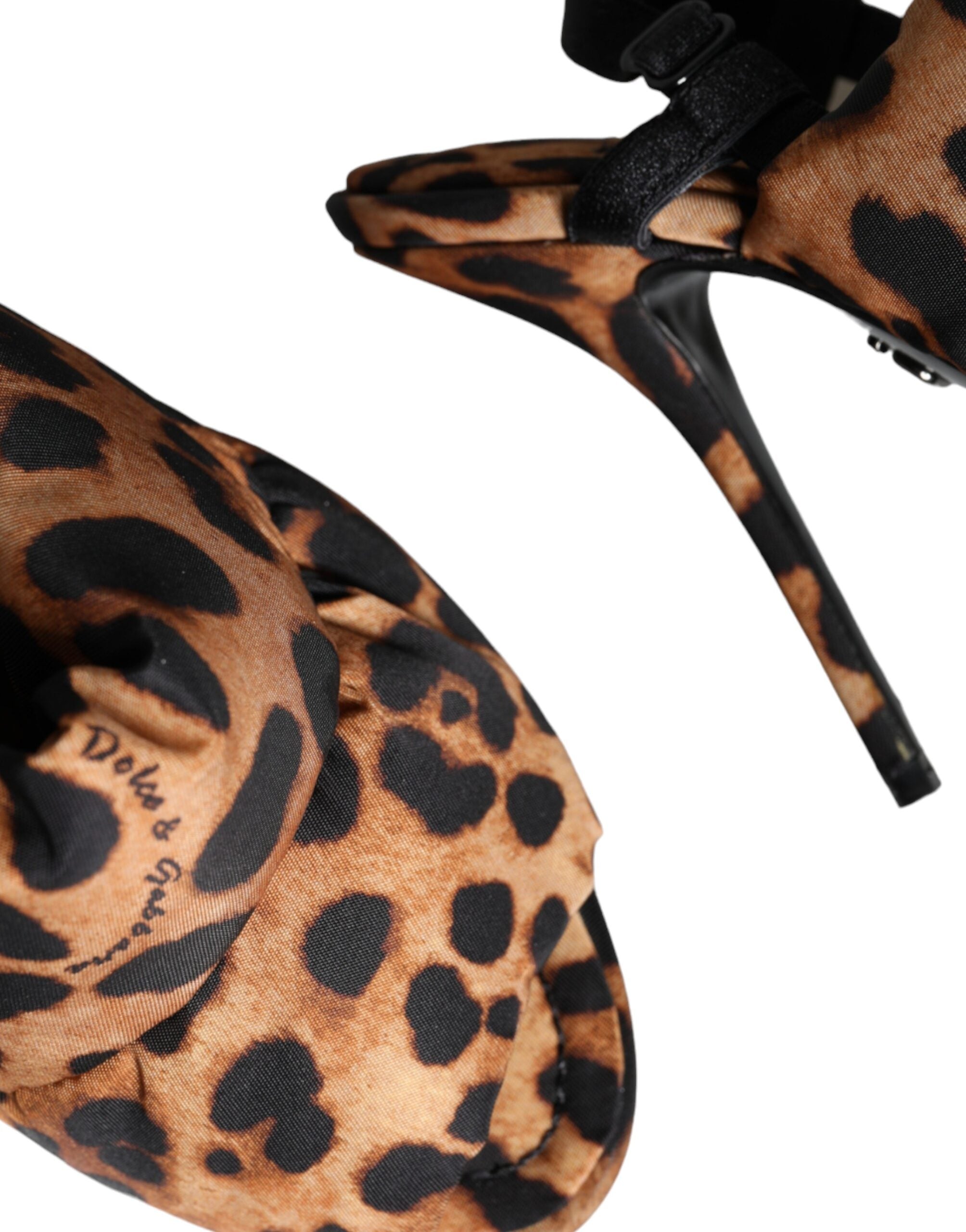 Dolce & Gabbana Braun Leopard Keira Slingback Sandalen Schuhe-6