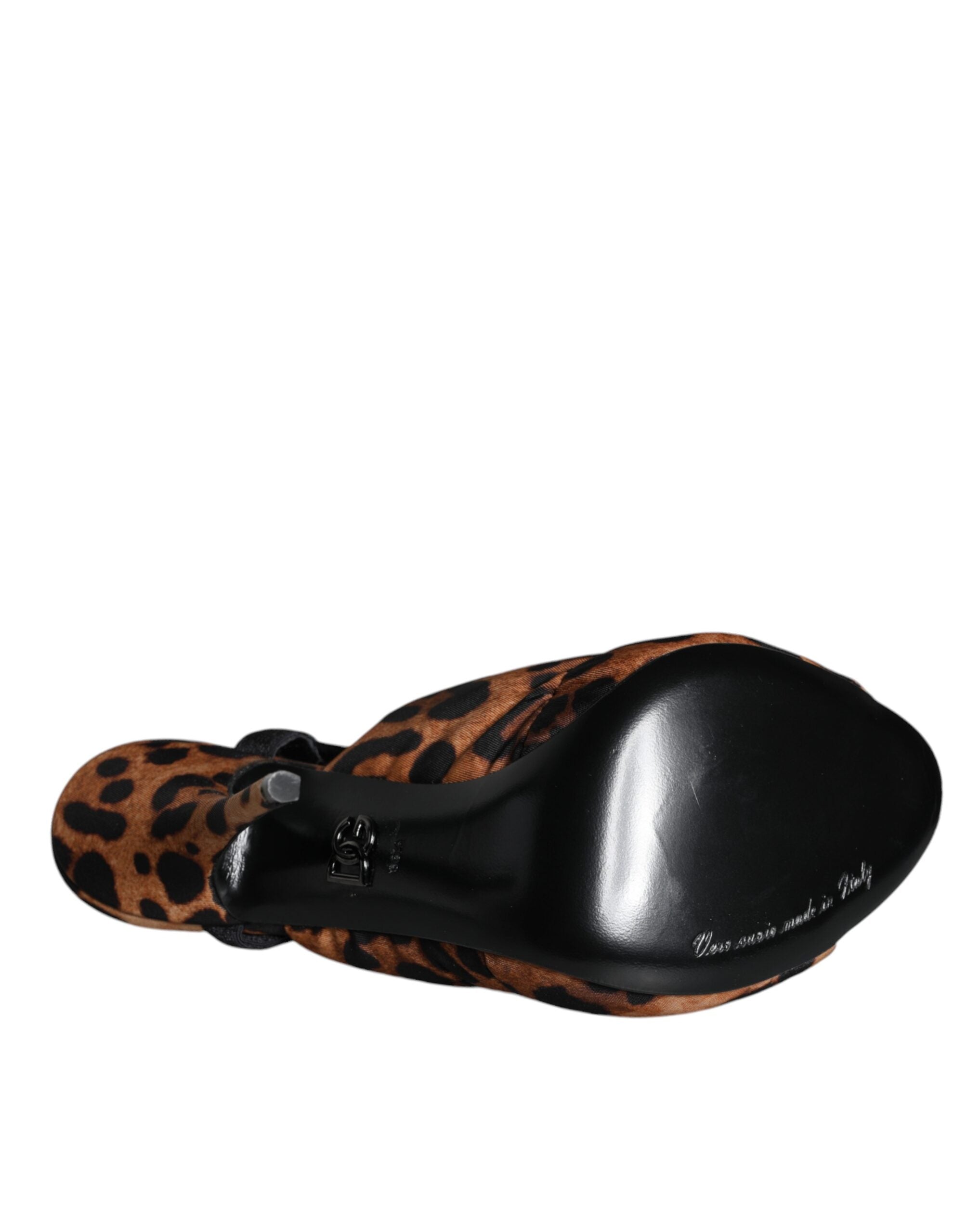 Dolce & Gabbana Braun Leopard Keira Slingback Sandalen Schuhe-7