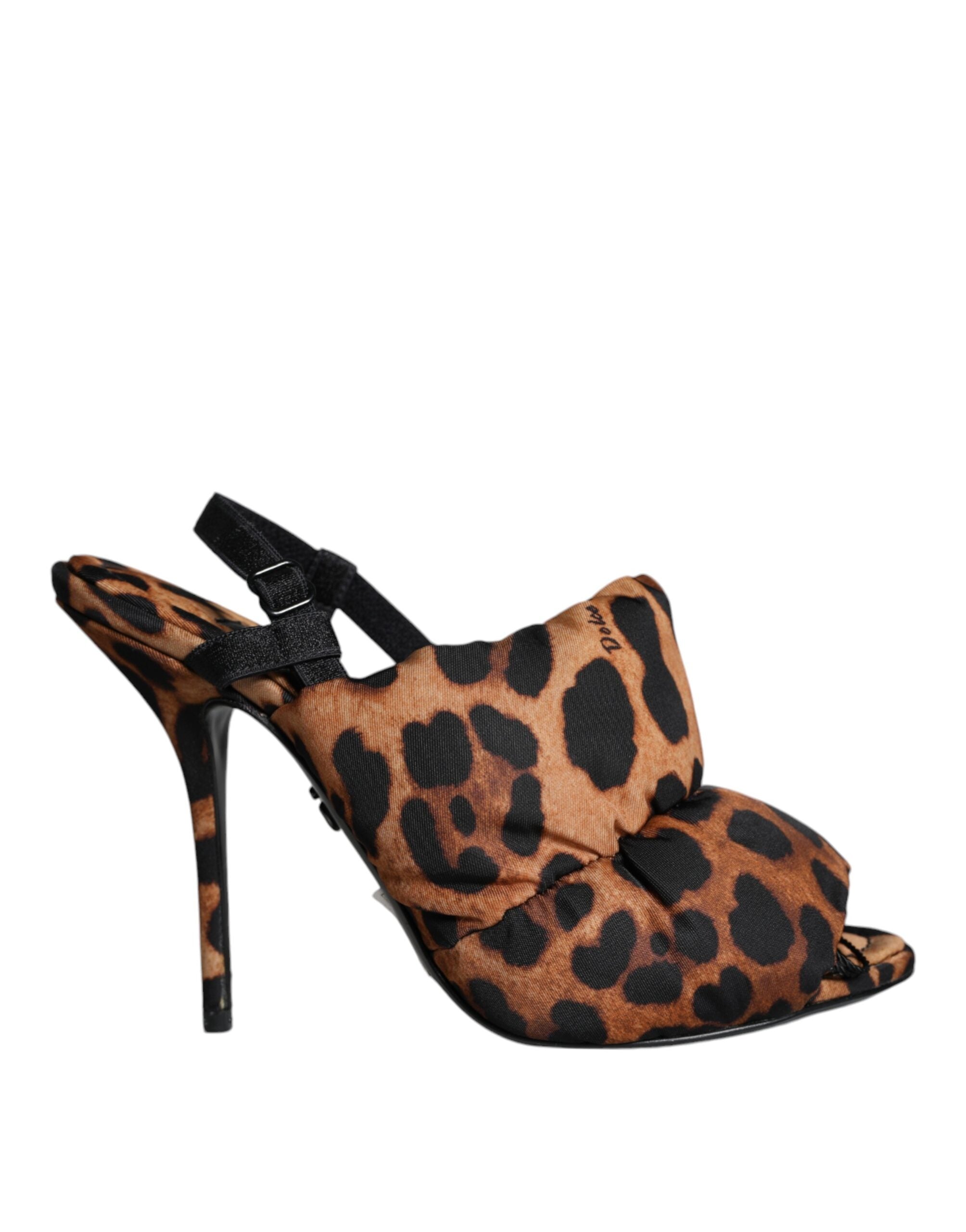 Dolce & Gabbana Braun Leopard Keira Slingback Sandalen Schuhe-1