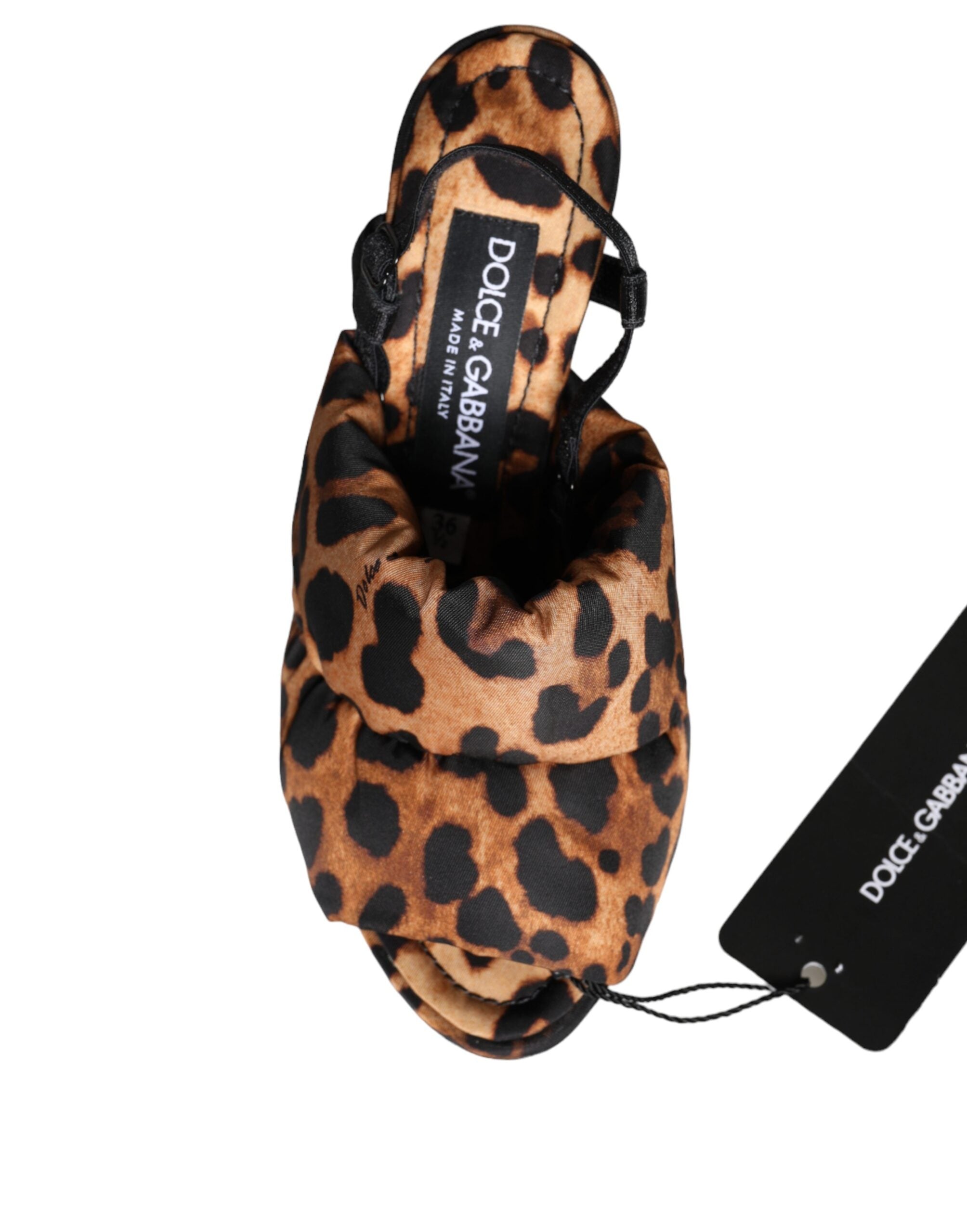 Dolce & Gabbana Braun Leopard Keira Slingback Sandalen Schuhe-8