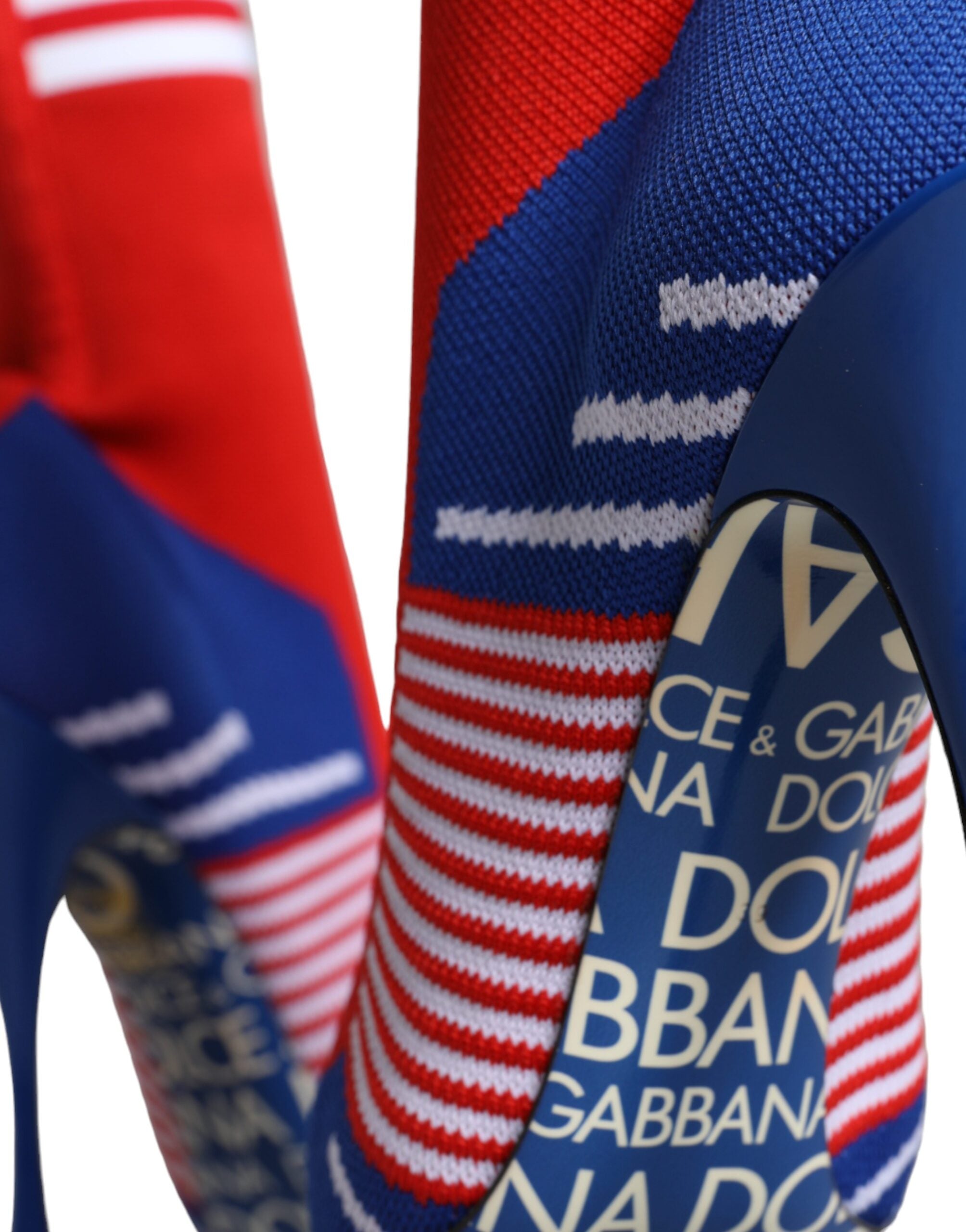 Dolce & Gabbana Red Blue Stretch Sock Style Ankle Boots Logo Shoes-6