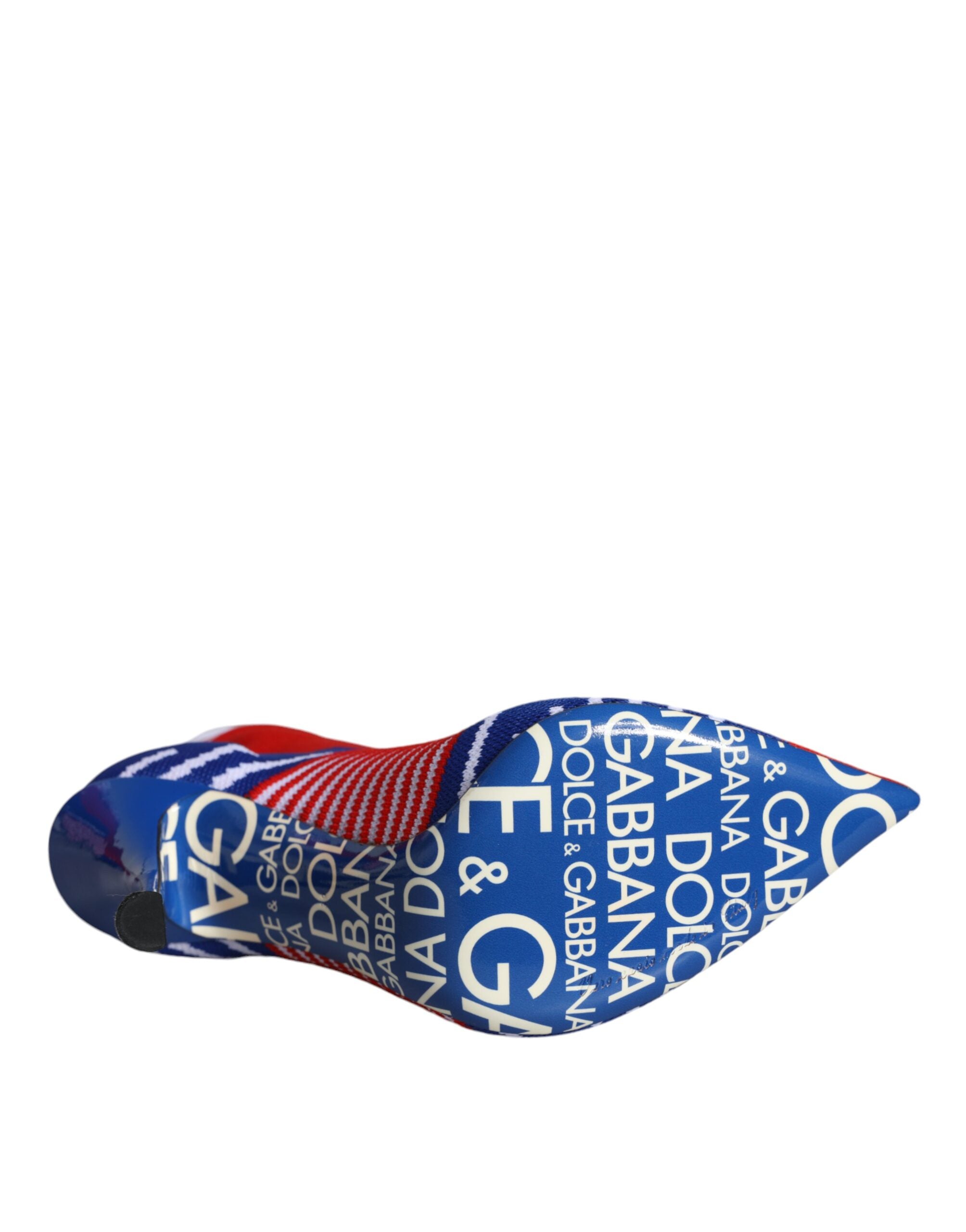 Dolce & Gabbana Red Blue Stretch Sock Style Ankle Boots Logo Shoes-7