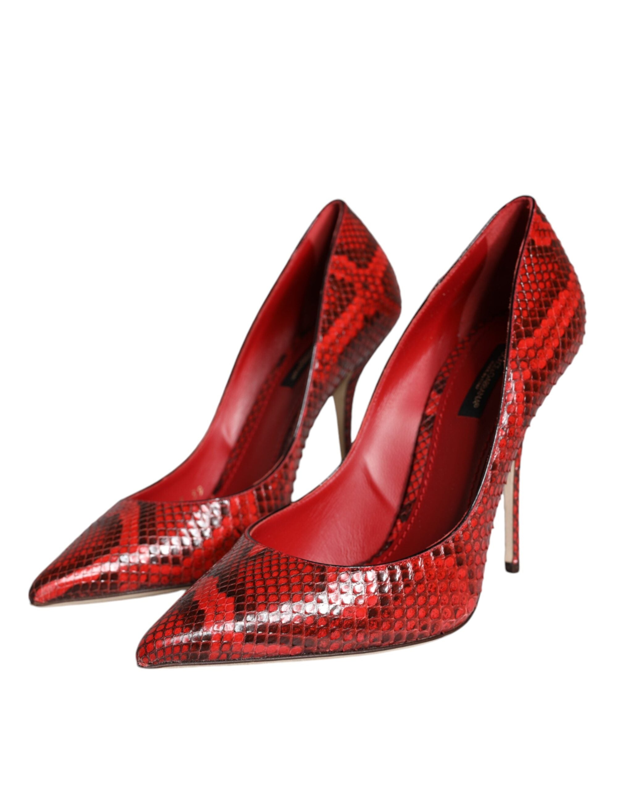 Dolce & Gabbana Rote Leder Stiletto High Heels Pumps Schuhe-3